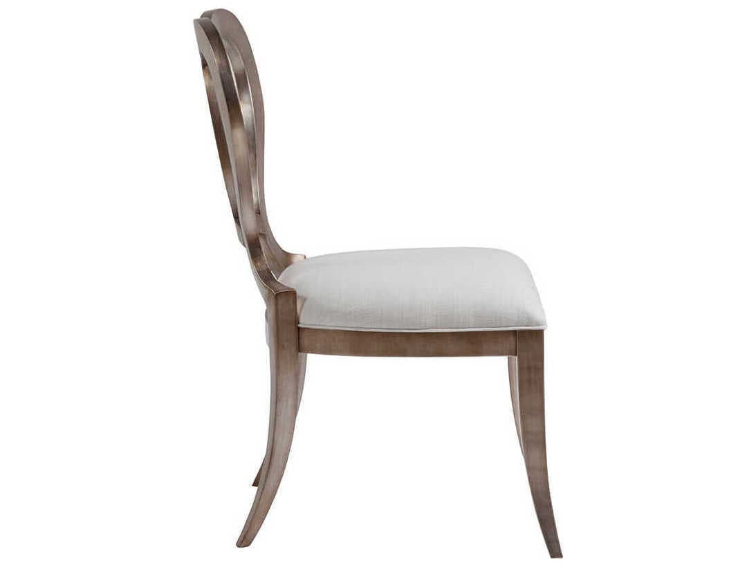 Artistica Melody Mahogany Wood Silver Upholstered Side Dining Chair
