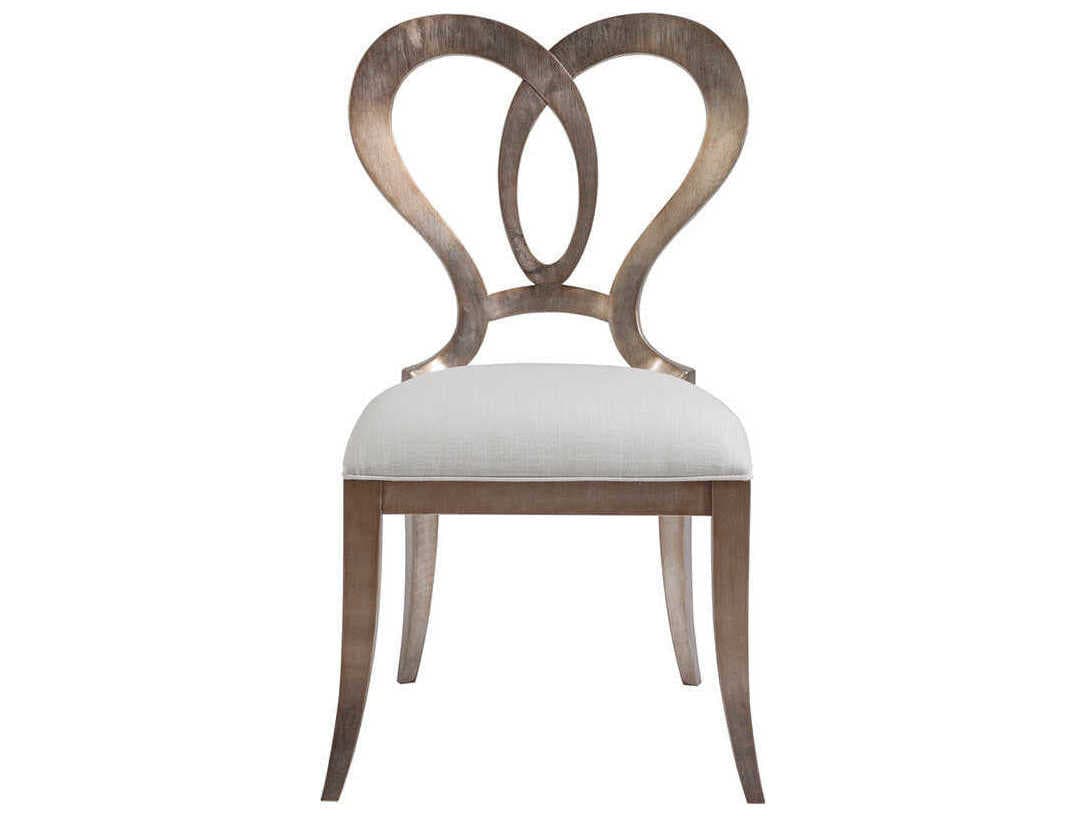 Artistica Melody Mahogany Wood Silver Upholstered Side Dining Chair