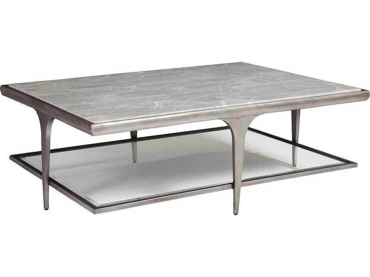 Artistica Zephyr Rectangular Stone White Cocktail Table