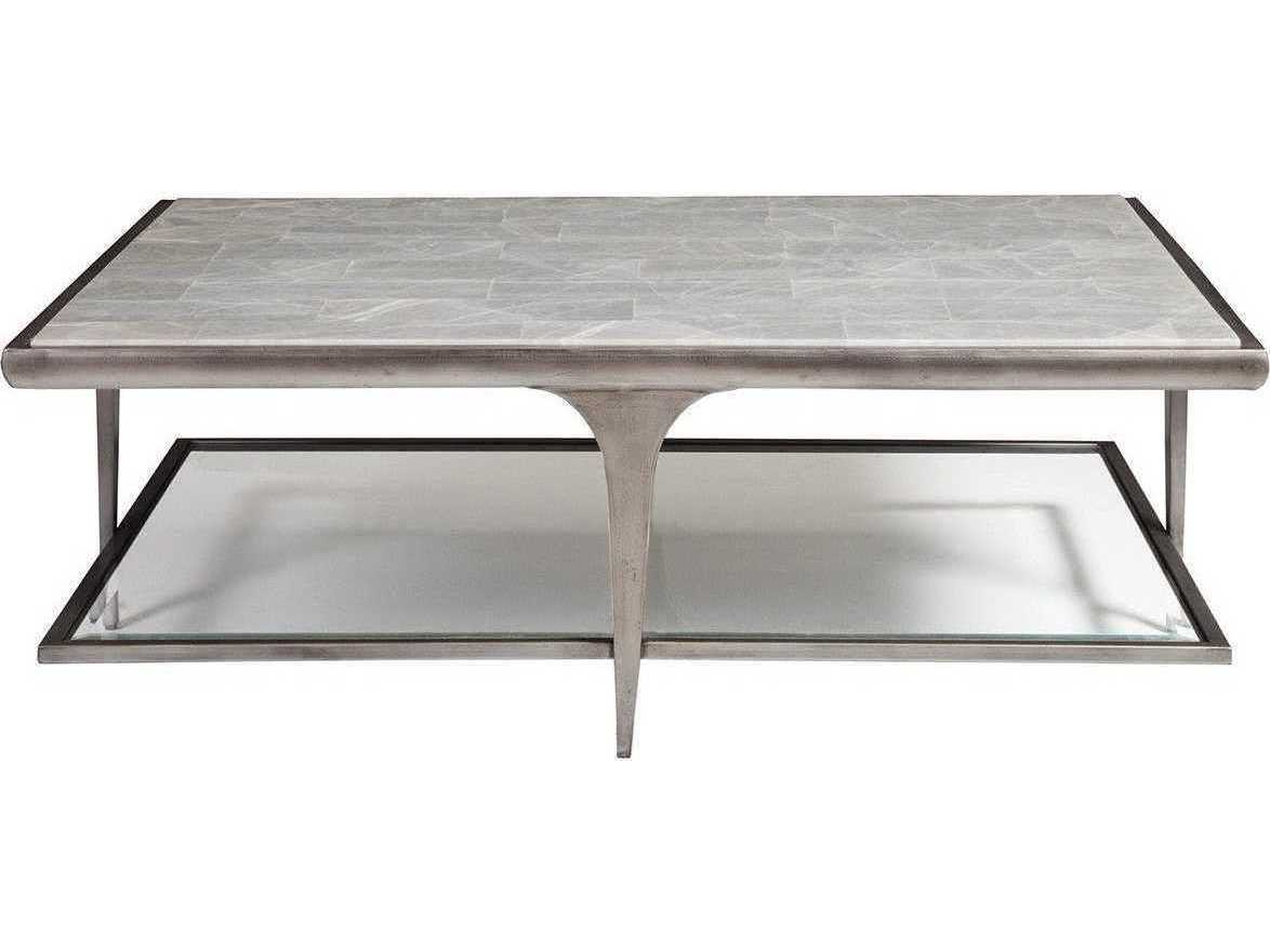 Artistica Zephyr Rectangular Stone White Cocktail Table