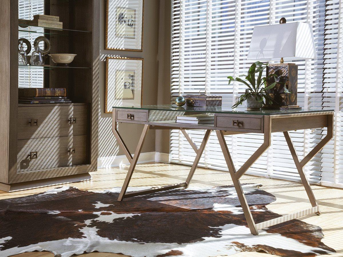 Artistica Interlaken Grigio Brown Mahogany Wood Secretary Desk