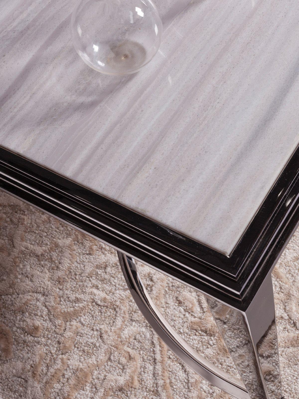 Artistica Sangiovese Rectangular Metal Silver Polished End Table
