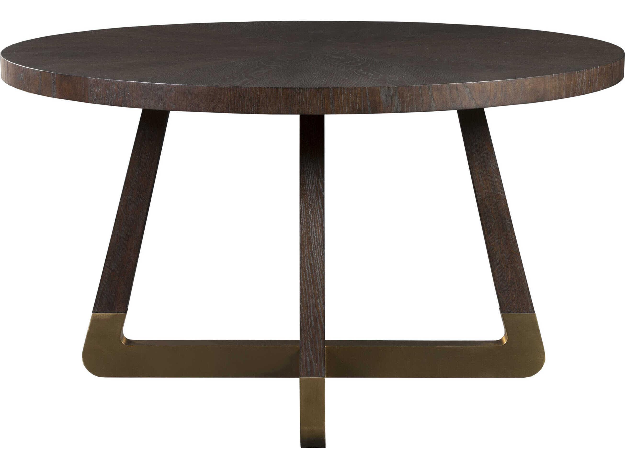 Artistica Verbatim Round Wood Dark Brown Dining Table