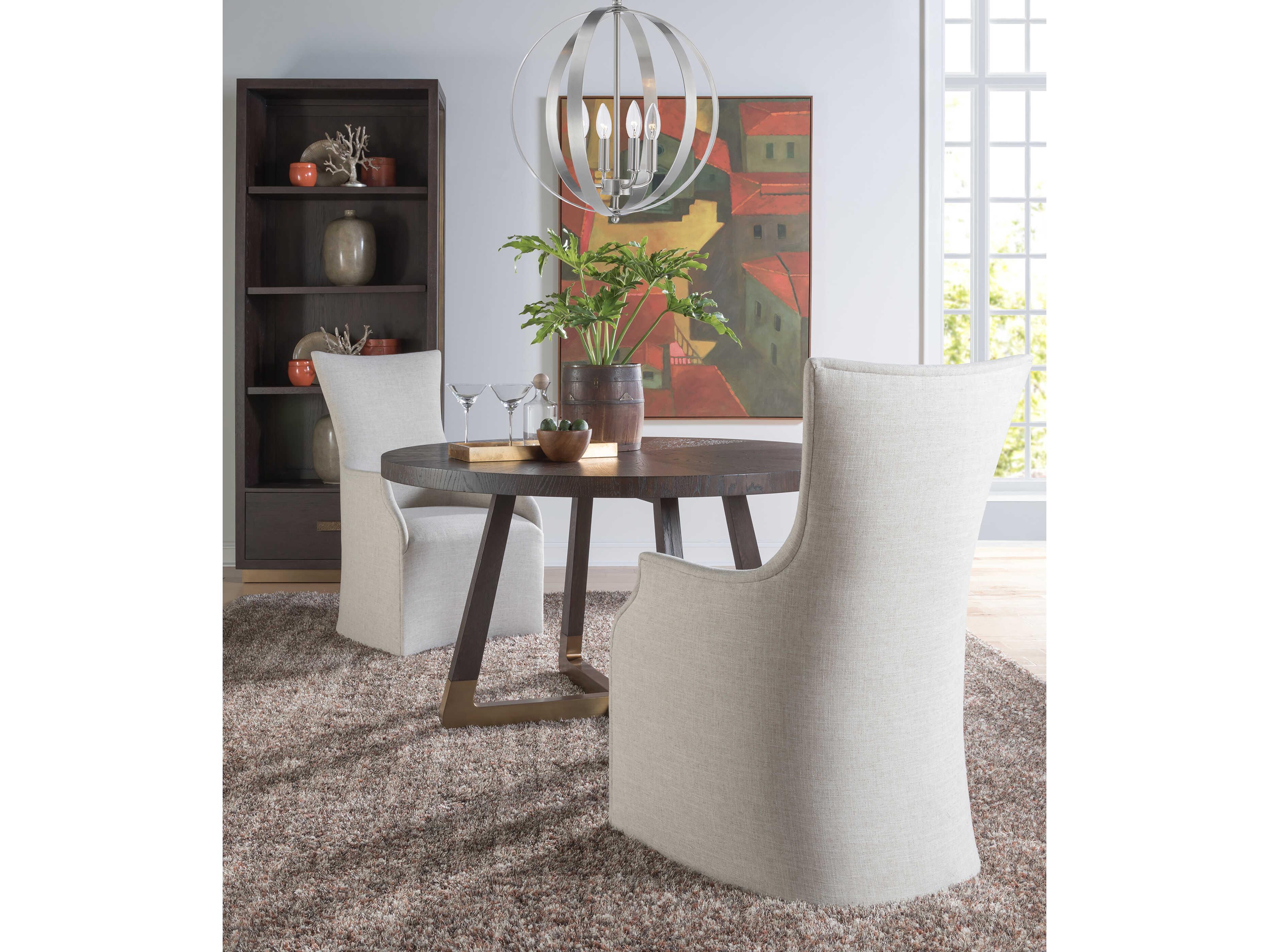 Artistica Verbatim Round Wood Dark Brown Dining Table
