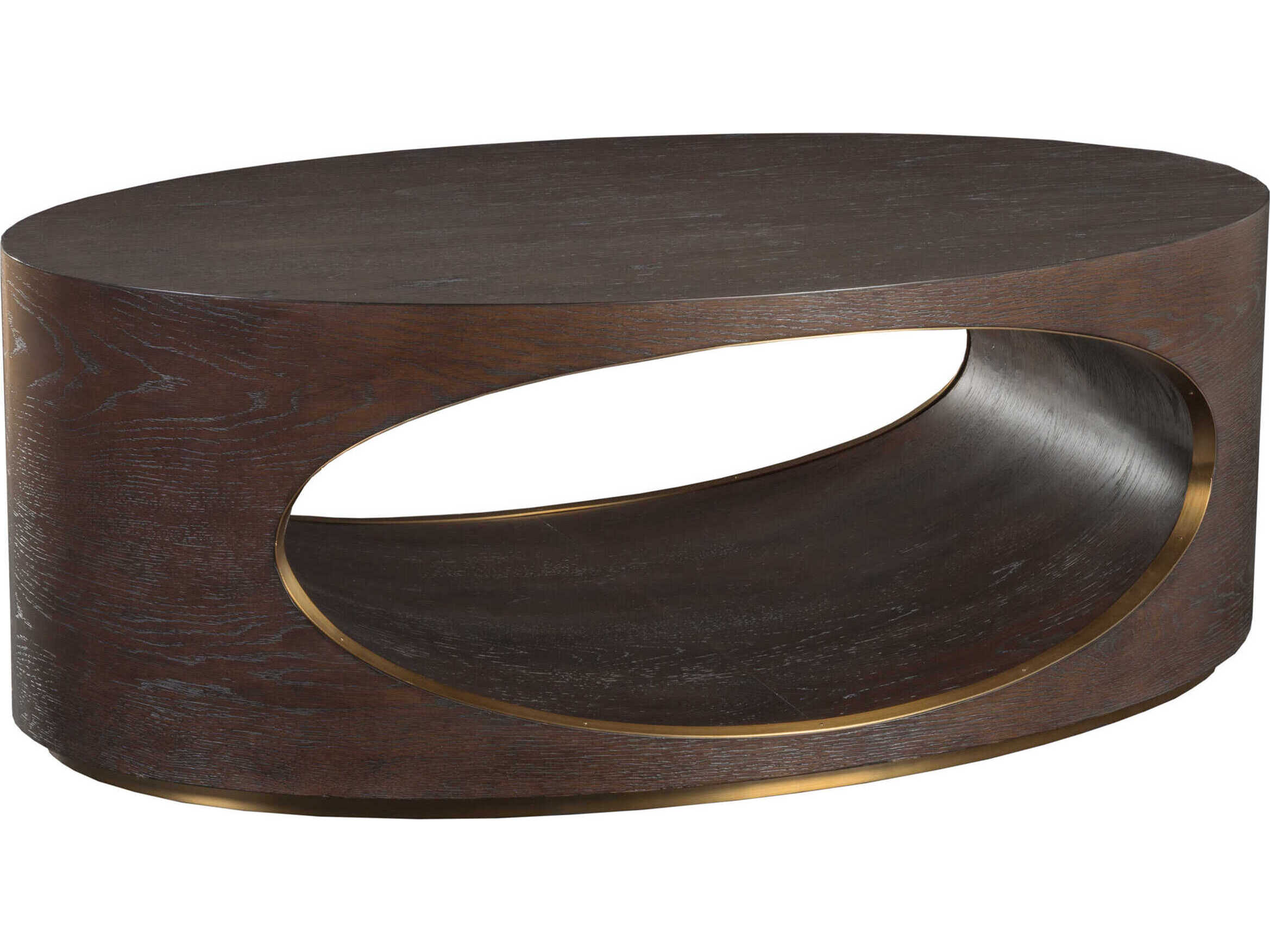 Artistica Verbatim Oval Wood Dark Brown Coffee Table