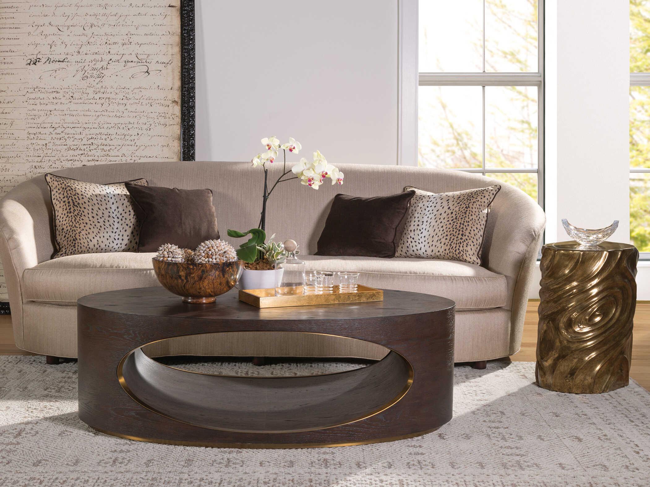 Artistica Verbatim Oval Wood Dark Brown Coffee Table