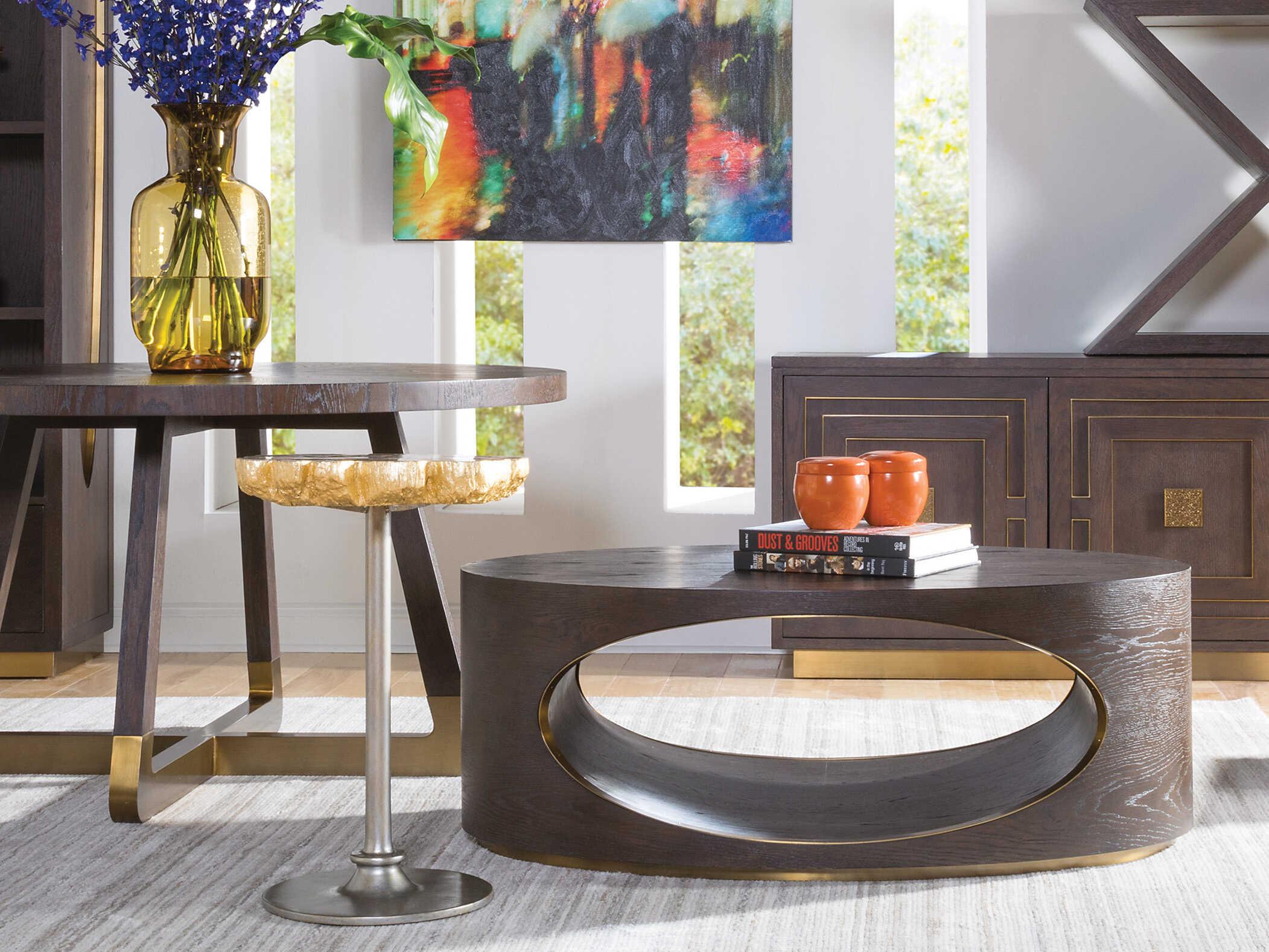 Artistica Verbatim Oval Wood Dark Brown Coffee Table