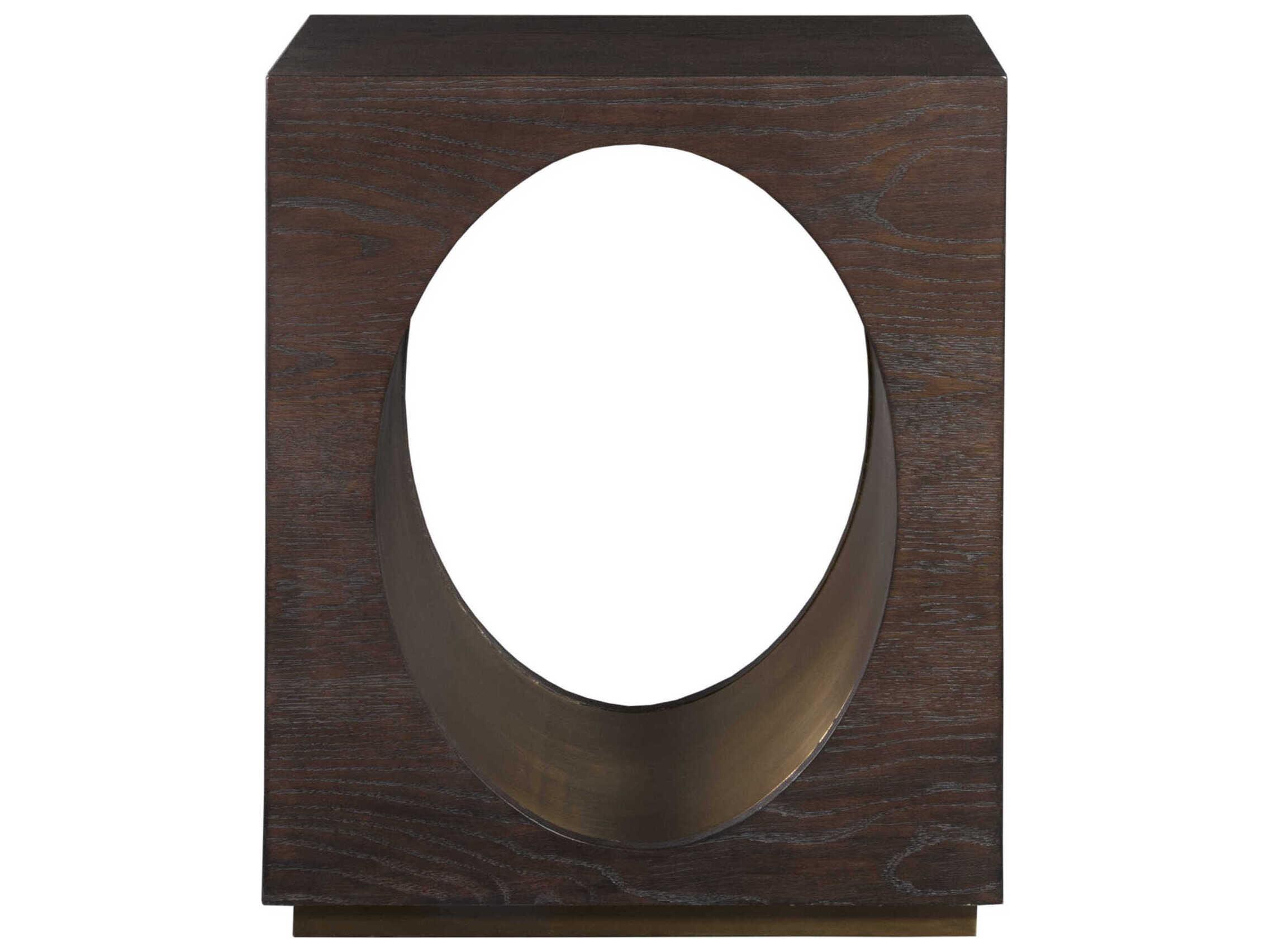 Artistica Verbatim Square Wood Dark Brown End Table