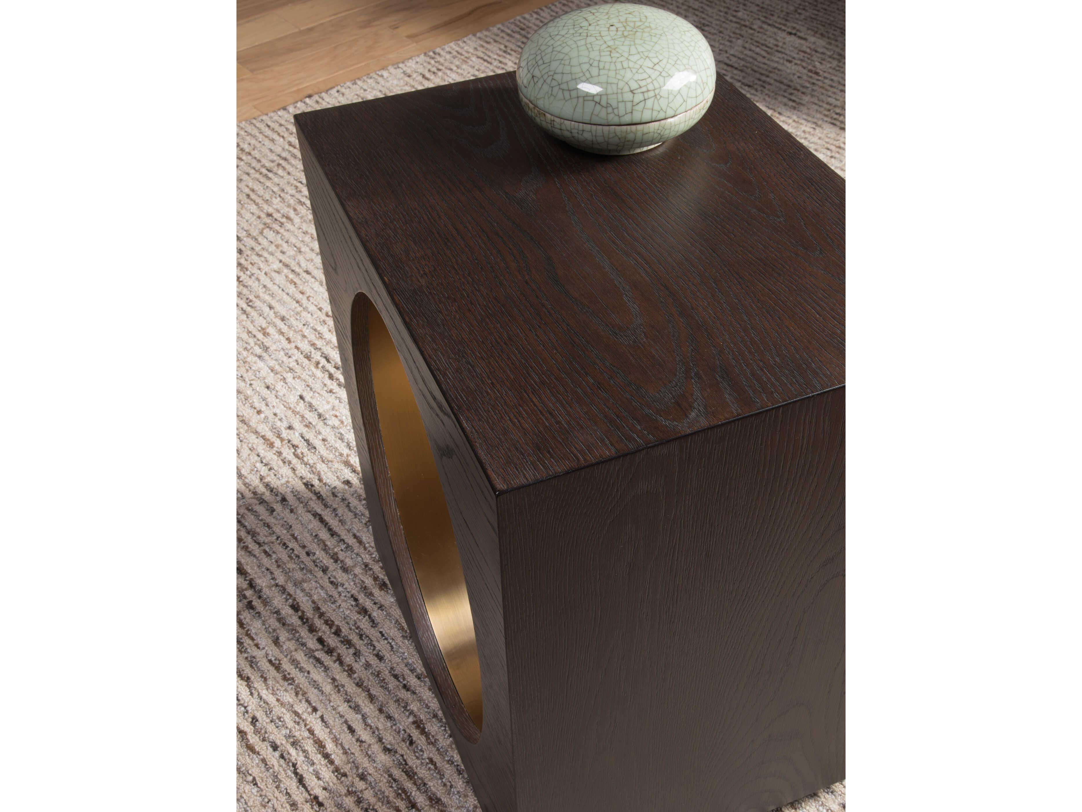 Artistica Verbatim Square Wood Dark Brown End Table
