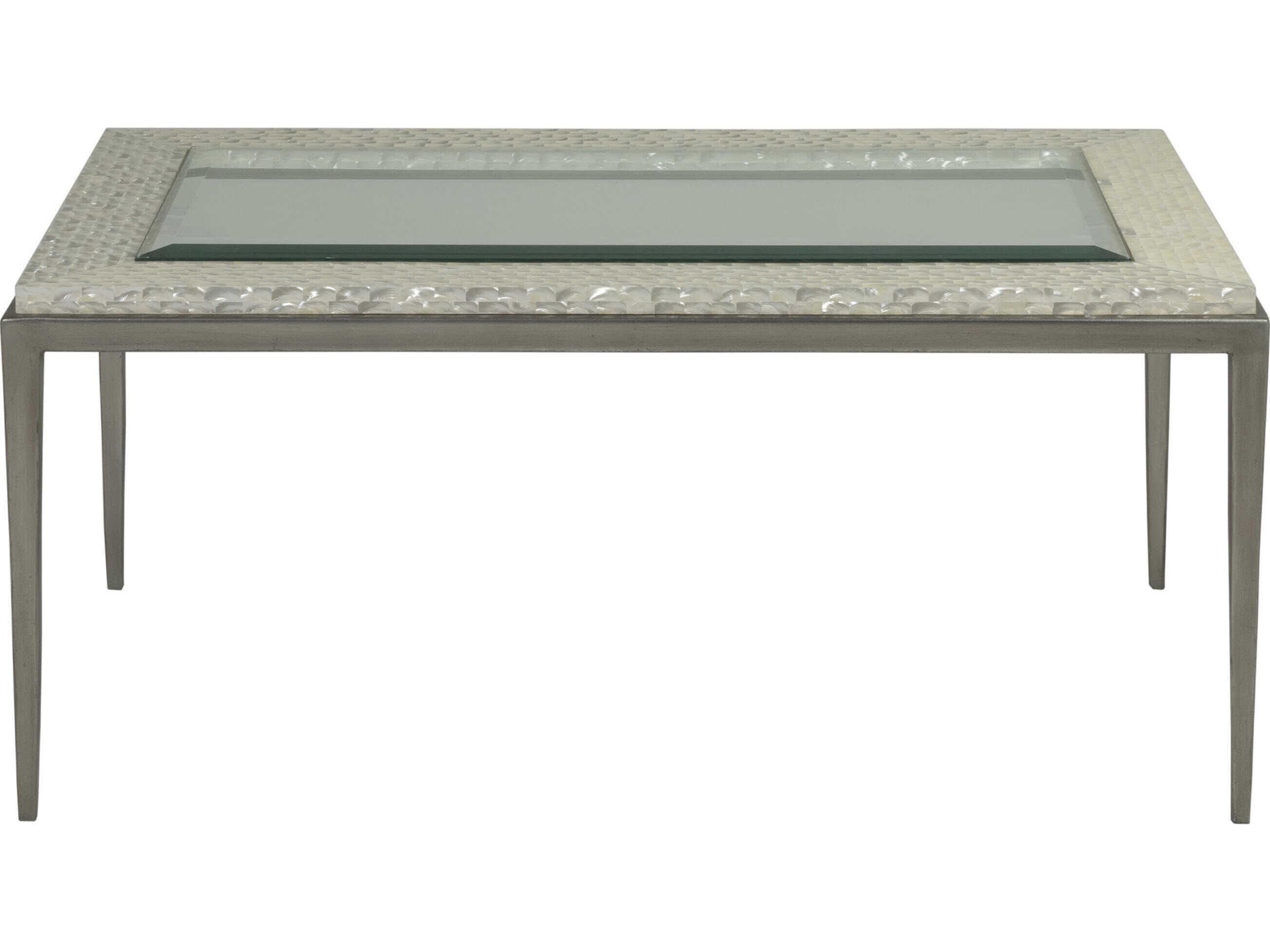 Artistica Brilliante Rectangular Glass Silver Foil Coffee Table