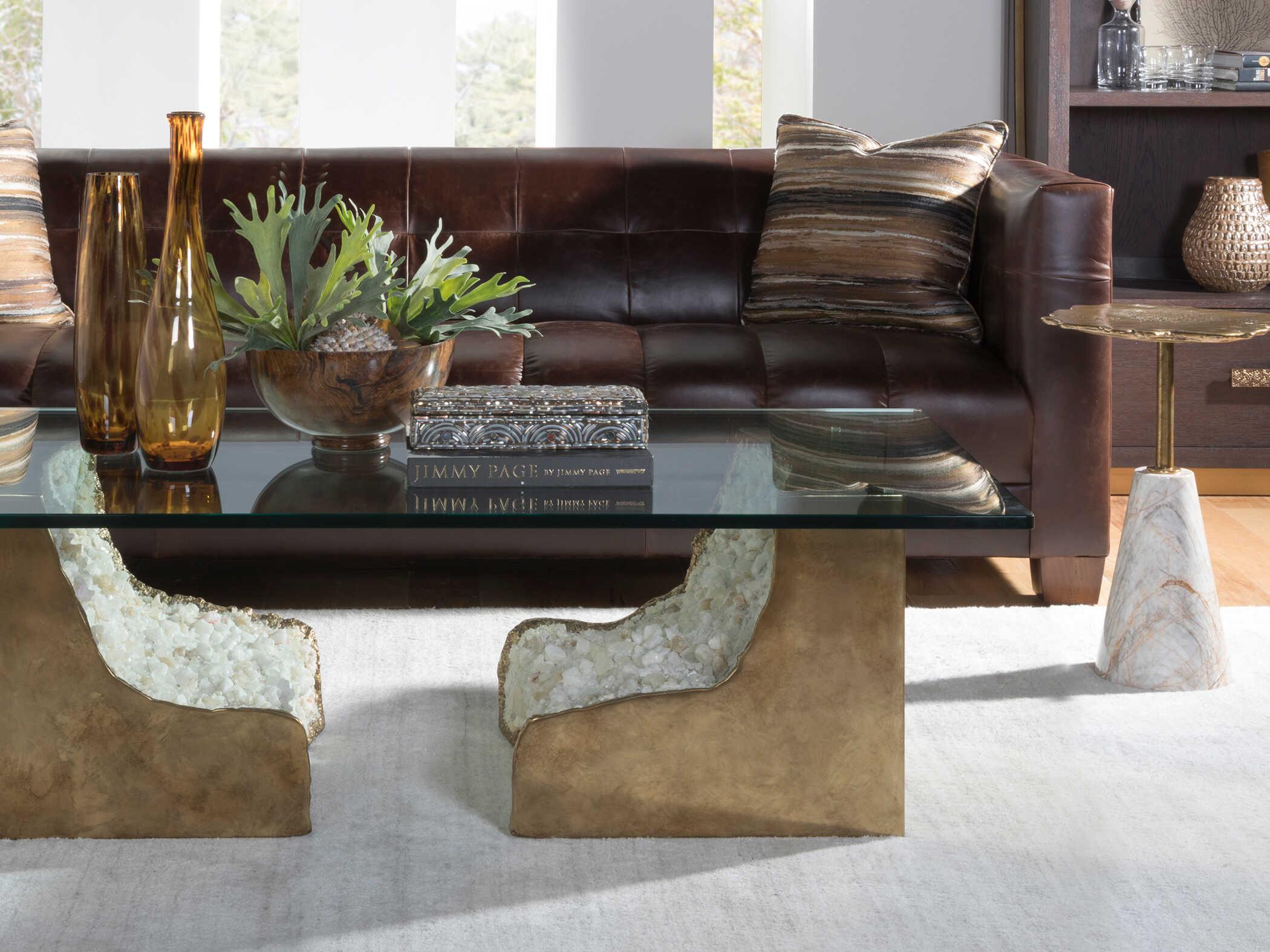 Artistica Apricity Rectangular Glass Bronze Coffee Table