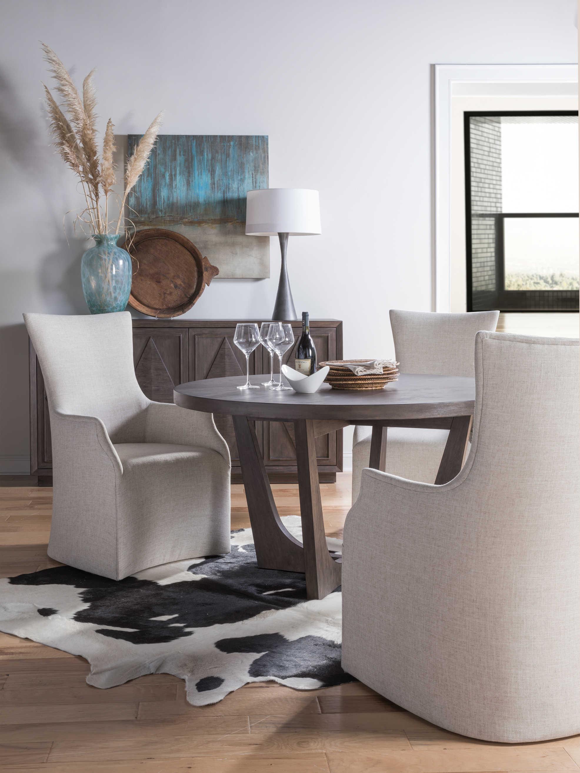 Artistica Signature Designs Juliet Gray Upholstered Arm Dining Chair