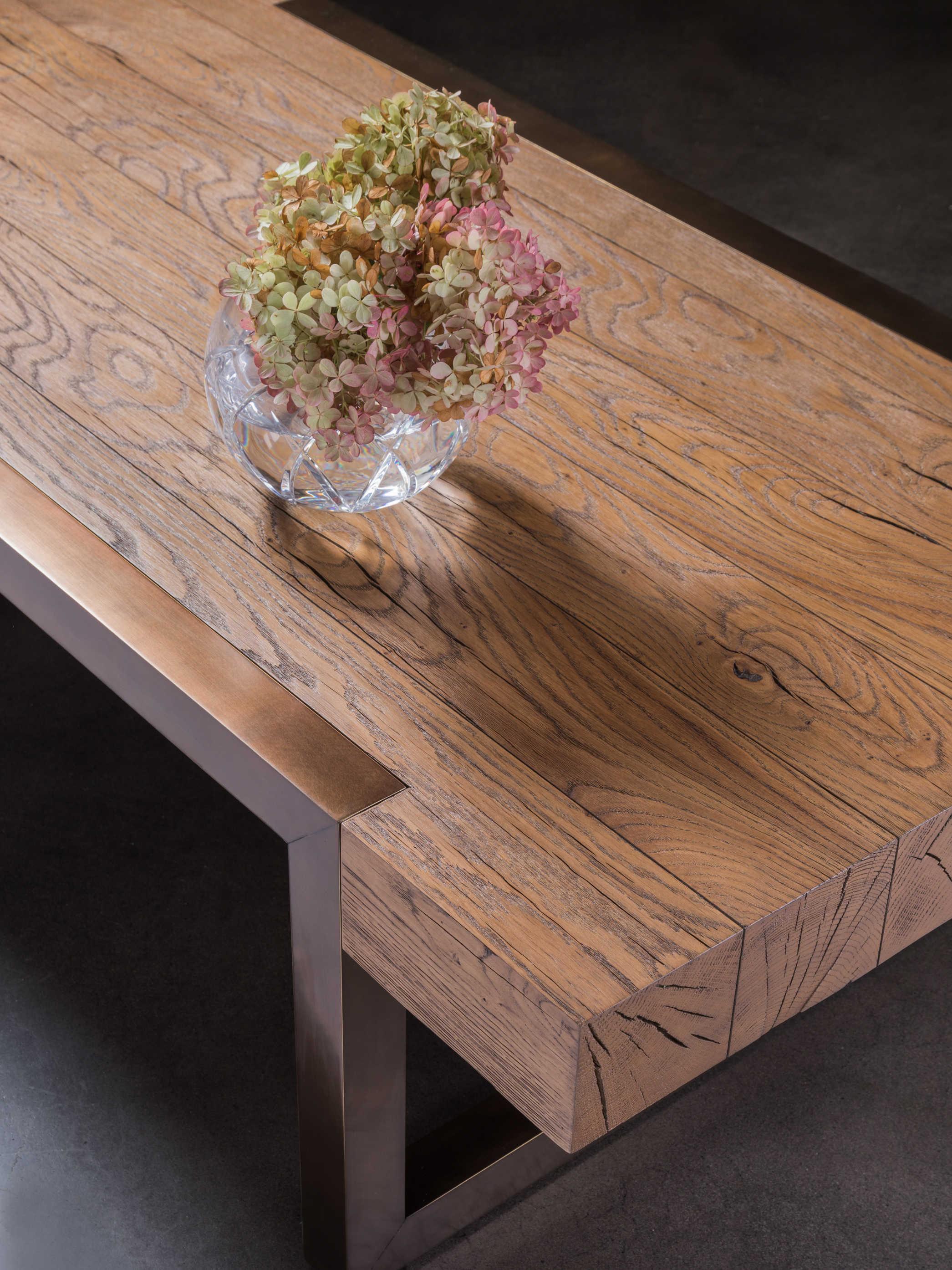 Artistica Signature Designs Canto Rectangular Wood Honey Brown Bronze Cocktail Table