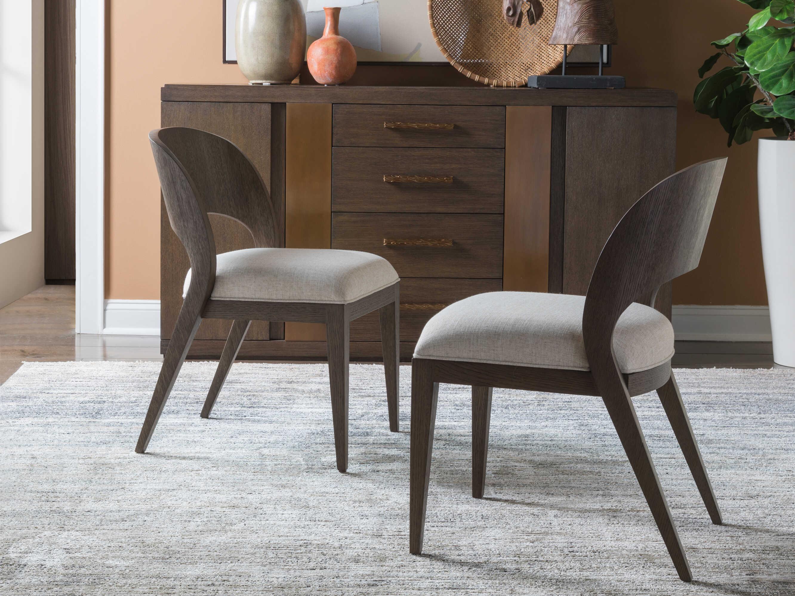 Artistica Andare Oak Wood Brown Upholstered Armless Dining Chair