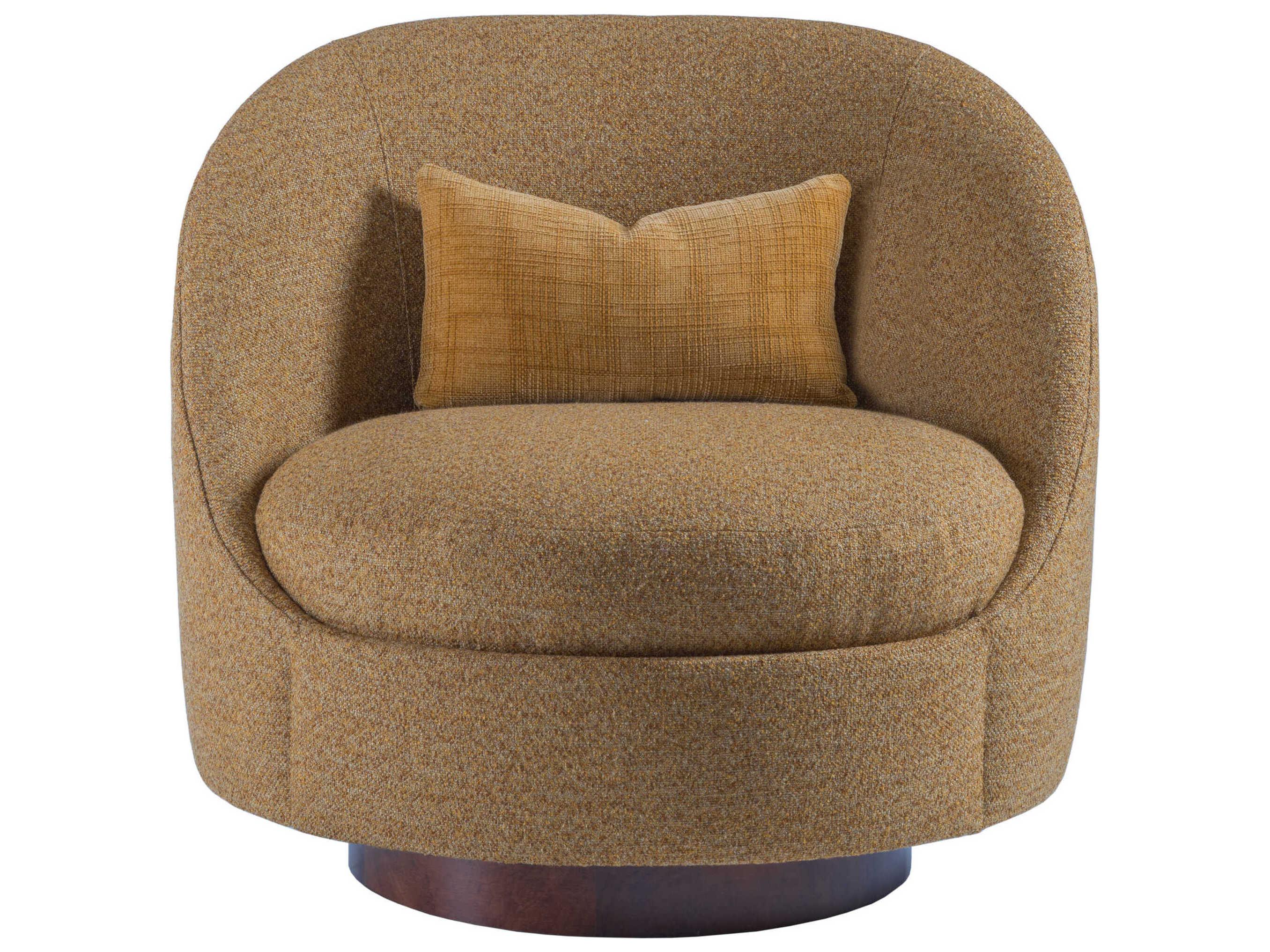 Artistica Upholstery Swivel Brown Accent Chair Genevieve
