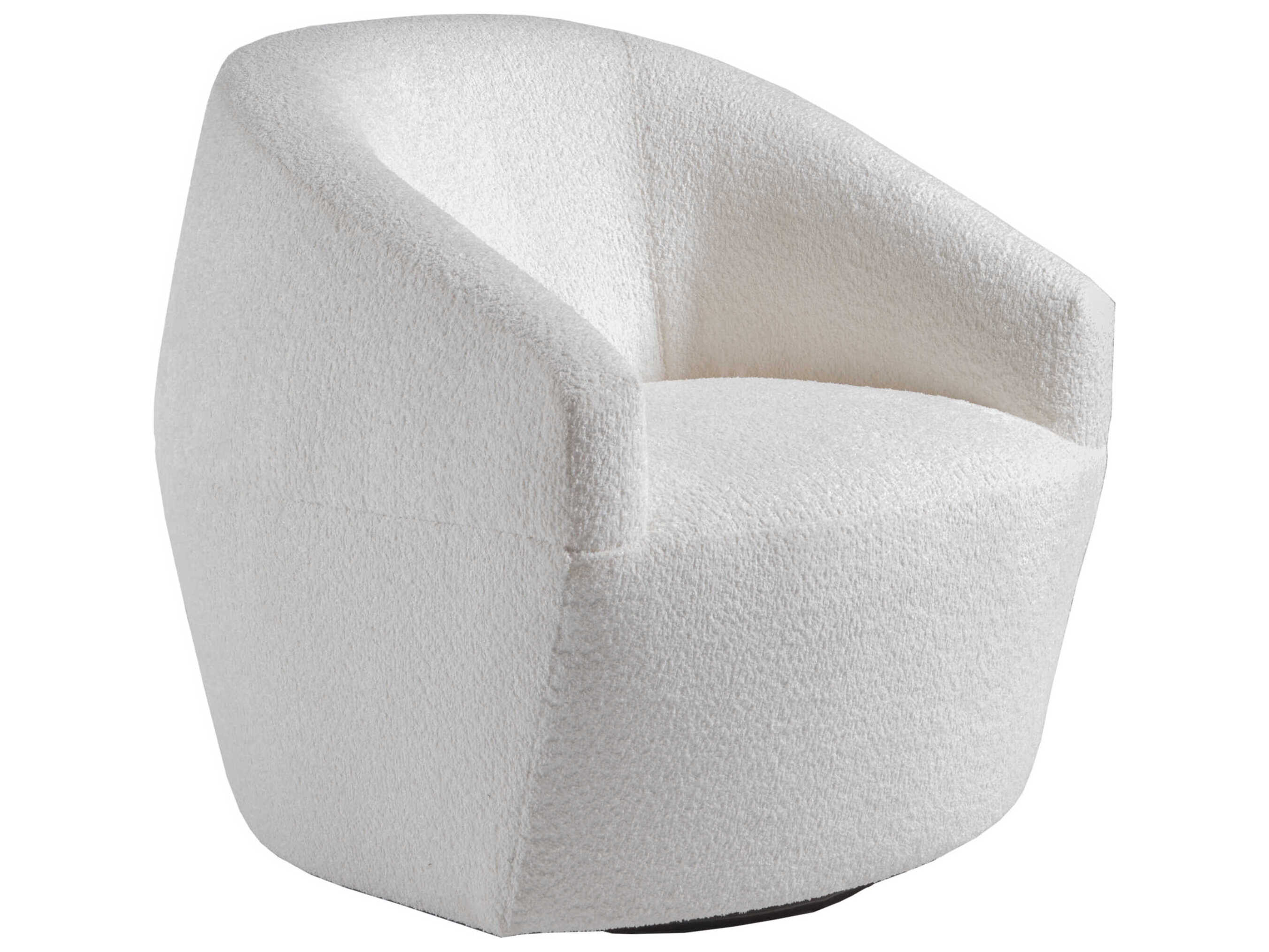 Artistica Upholstery Swivel White Accent Chair Natalie