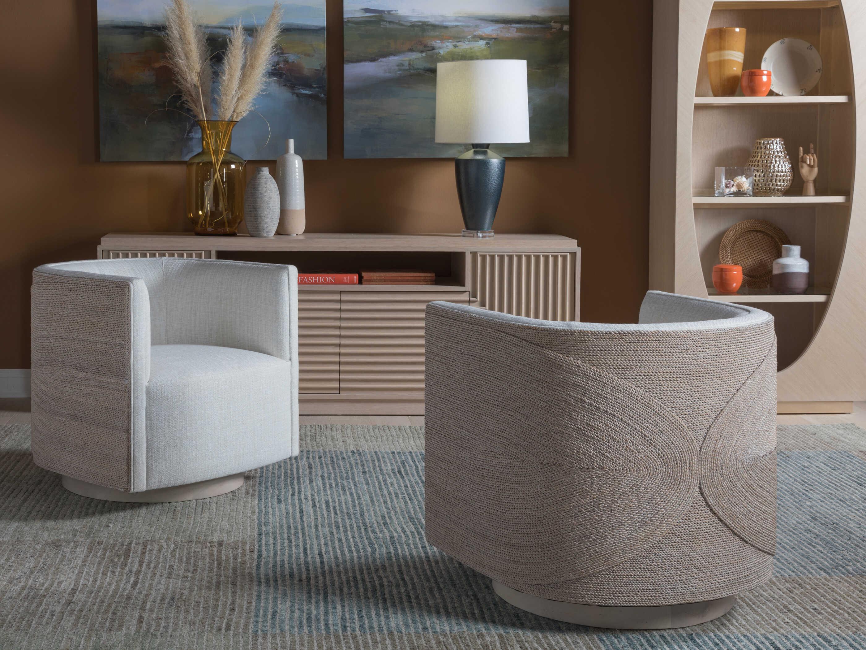 Artistica Upholstery Ingrid Swivel White Accent Chair