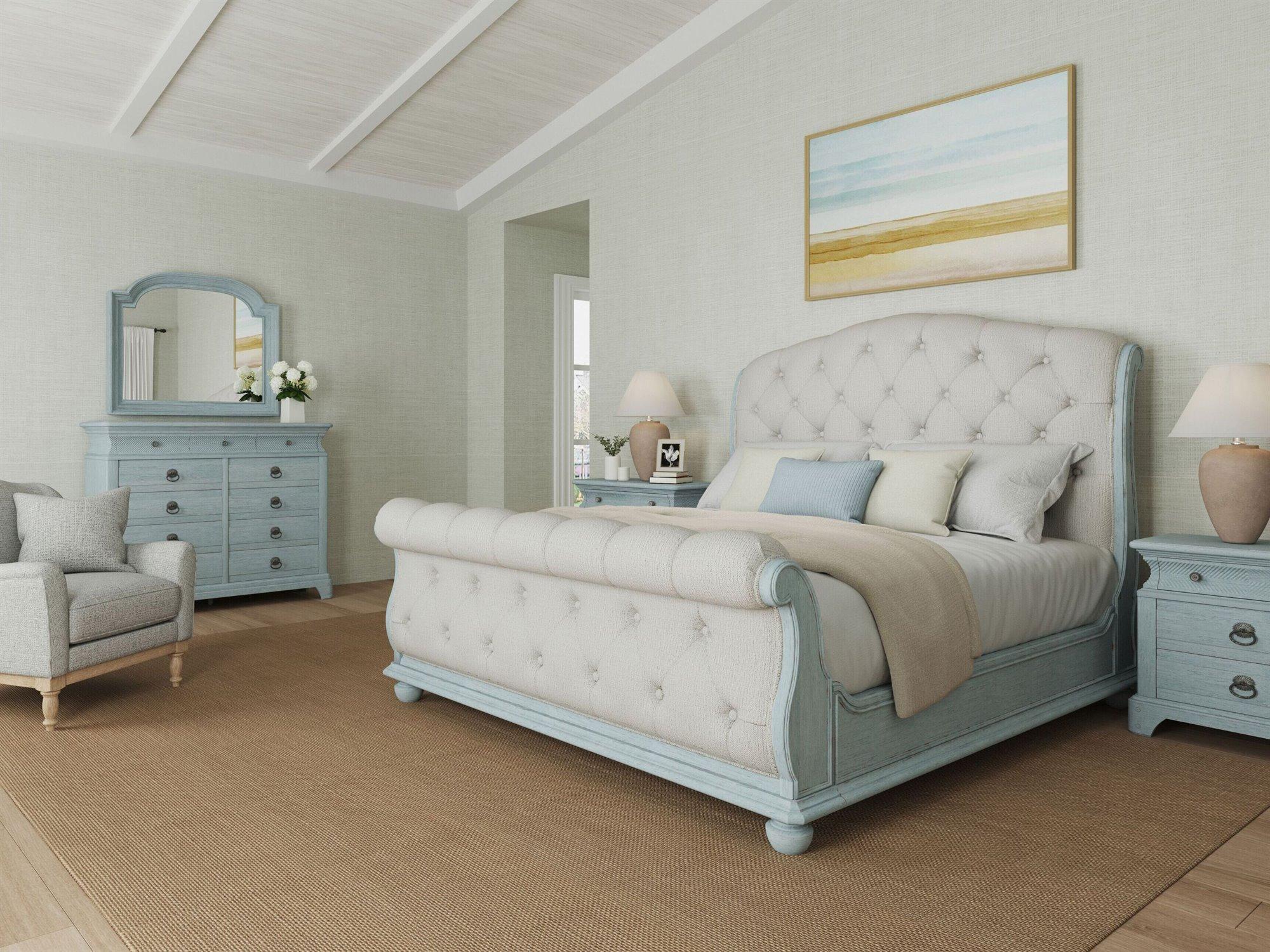 A.R.T Furniture Summer Creek Blue Oak Wood Bedroom Set