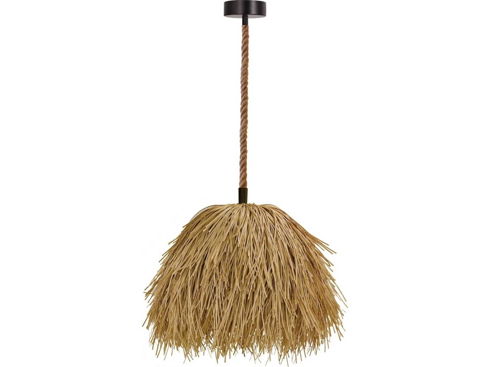 Avenue Lighting Malibu 1-Light Hemp Rope black Brown Pendant