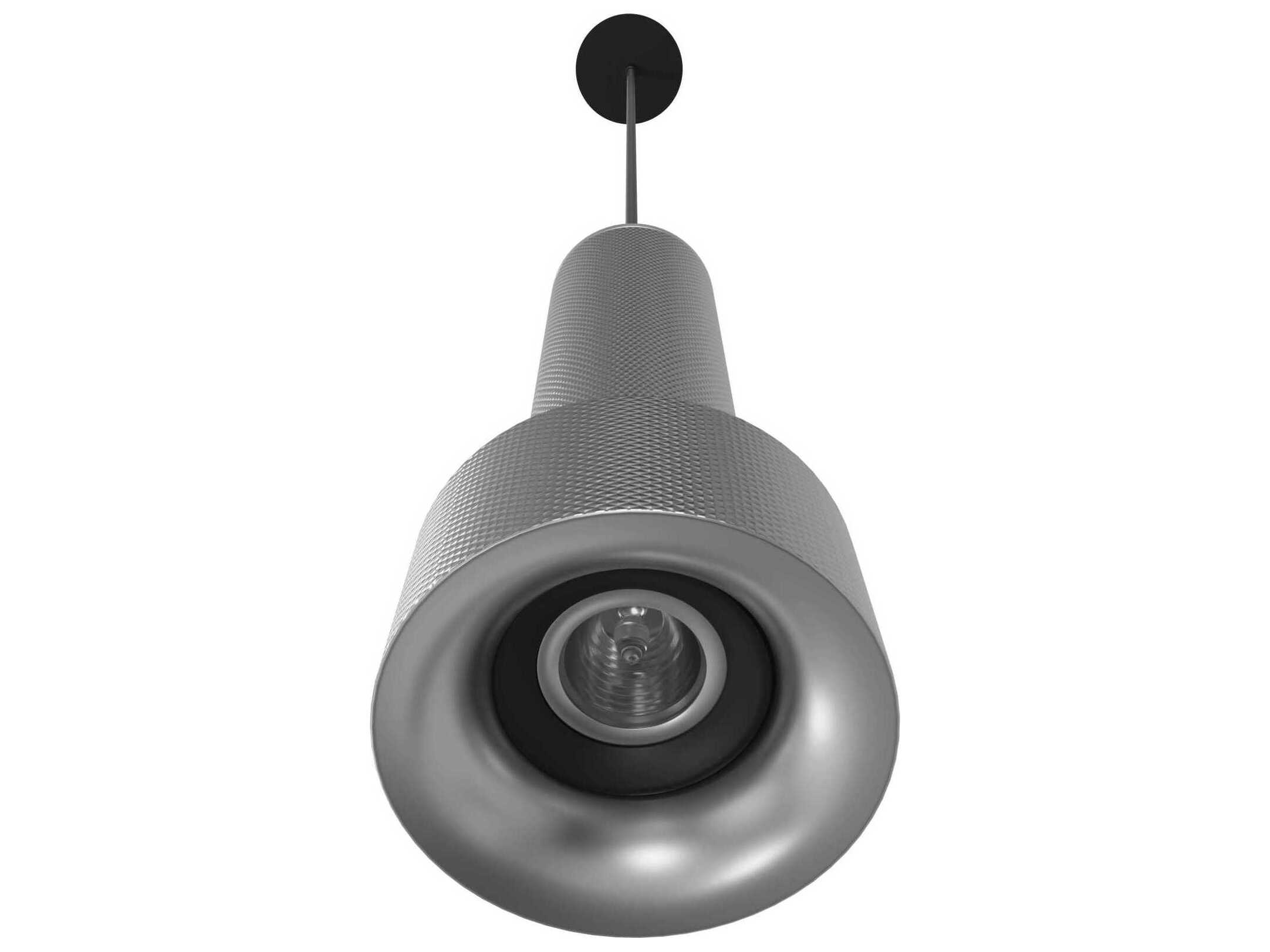 Avenue Lighting Cicada 1-Light Knurled Light Grey Cylinder Mini Pendant