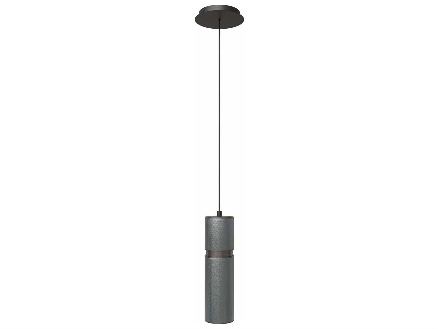 Avenue Lighting Cicada 1-Light Knurled Dark Grey Pewter Cylinder Mini Pendant
