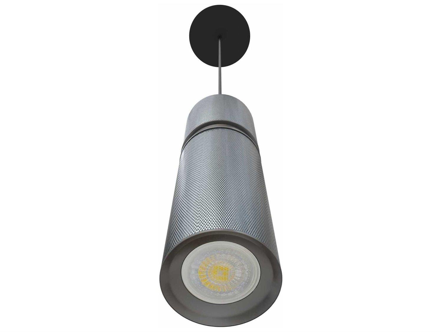 Avenue Lighting Cicada 1-Light Knurled Dark Grey Pewter Cylinder Mini Pendant