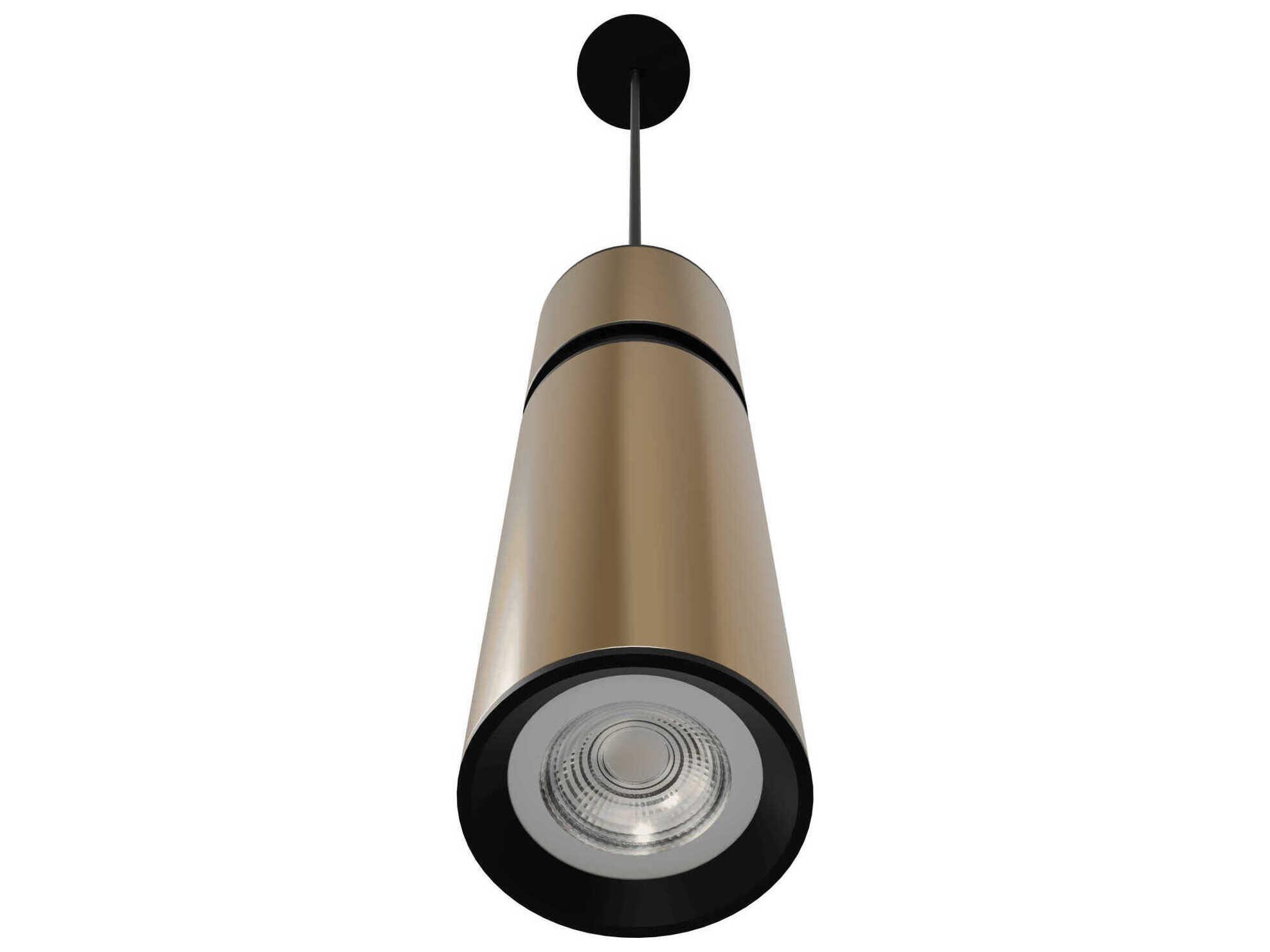 Avenue Lighting Cicada 1-Light Smooth Brass Black Cylinder Mini Pendant