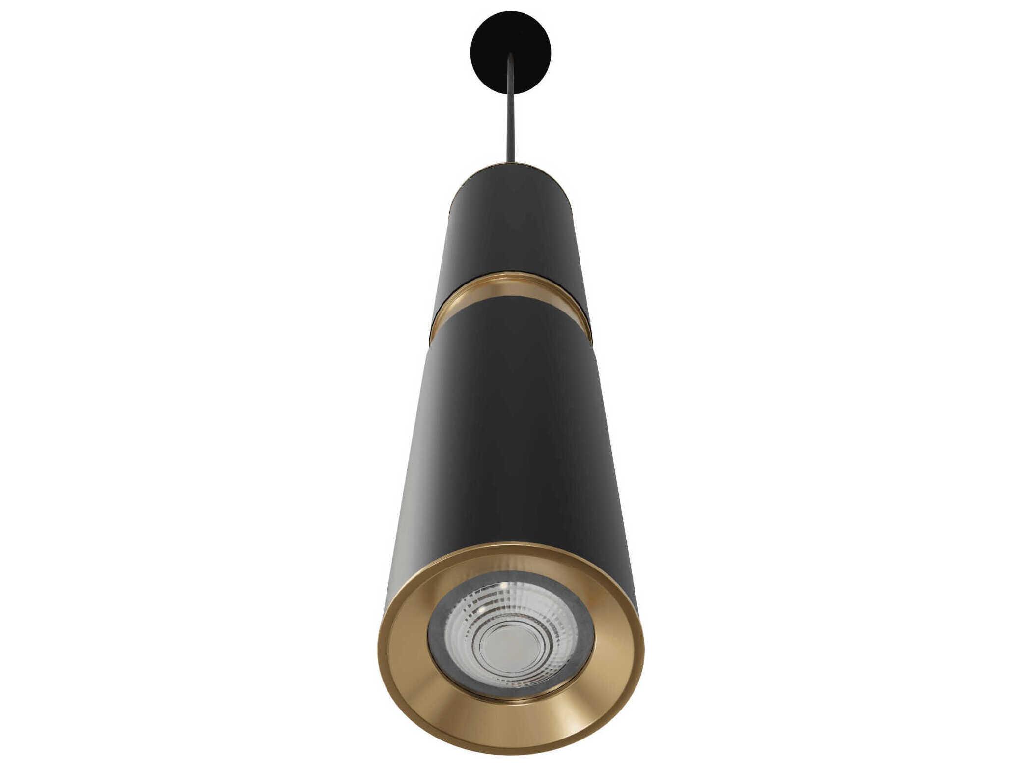 Avenue Lighting Cicada 1-Light Black Knurled Brass Cylinder Mini Pendant