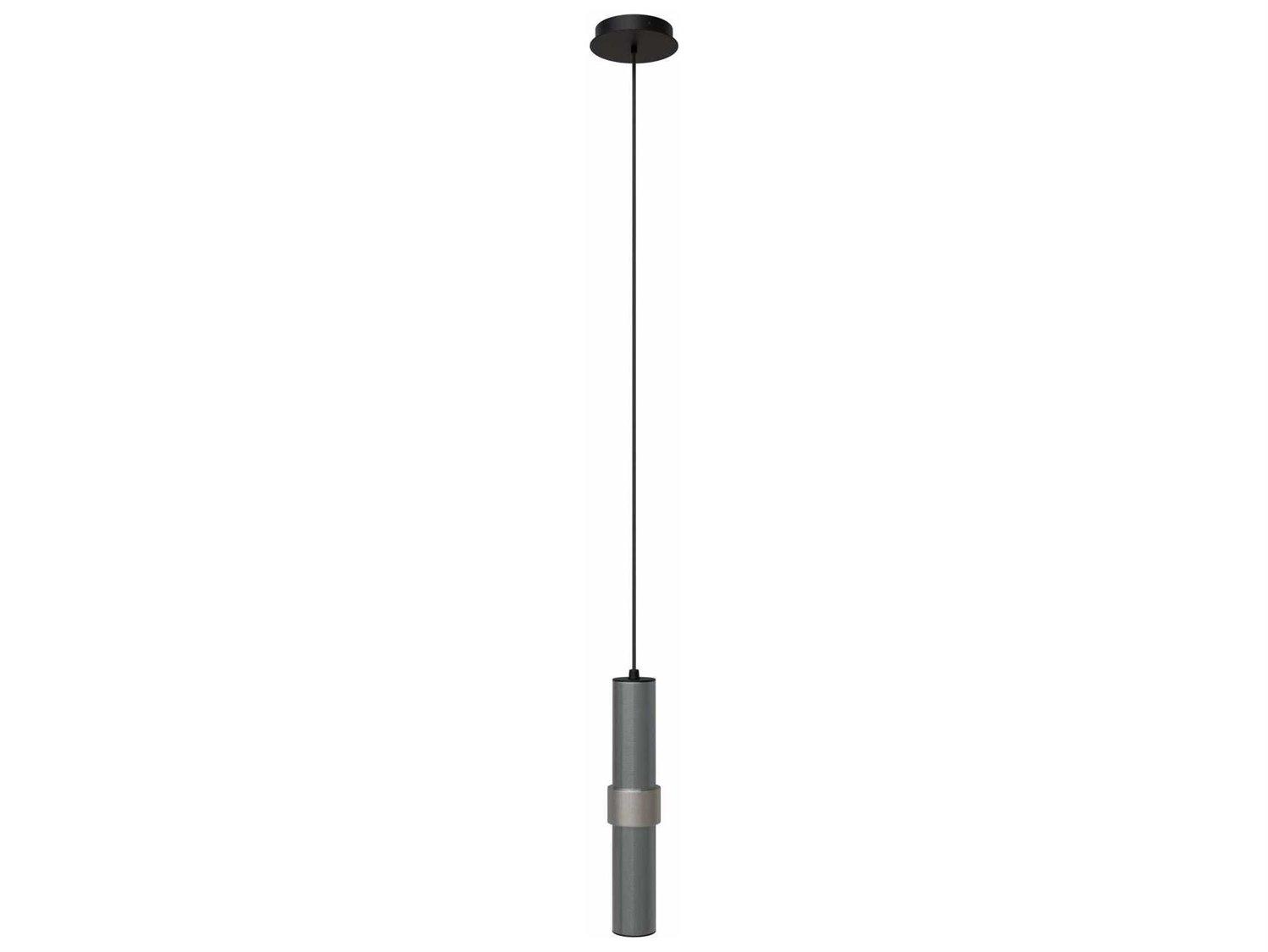 Avenue Lighting Cicada 1-Light Dark Grey Knurled Light Cylinder Mini Pendant
