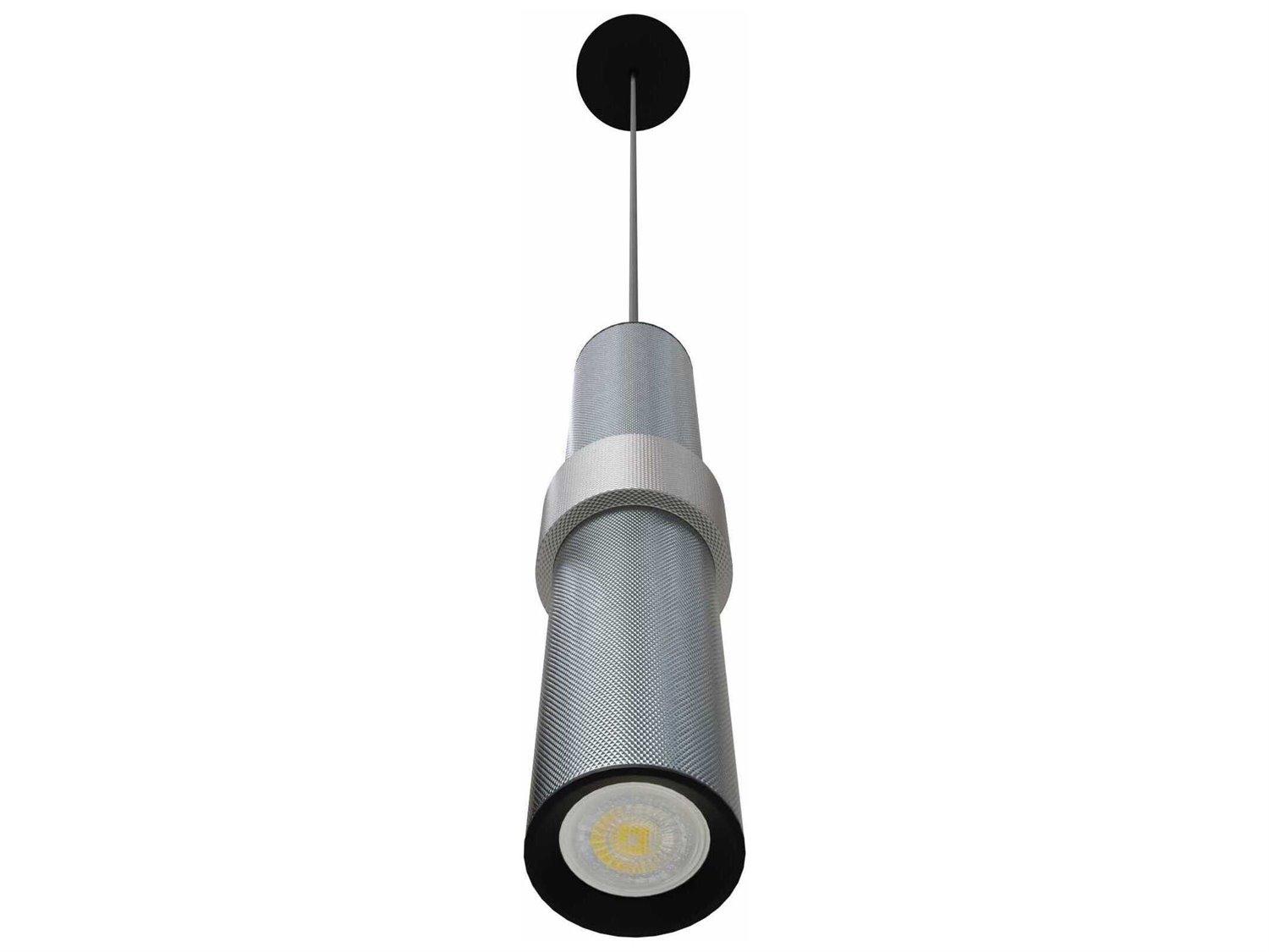 Avenue Lighting Cicada 1-Light Dark Grey Knurled Light Cylinder Mini Pendant