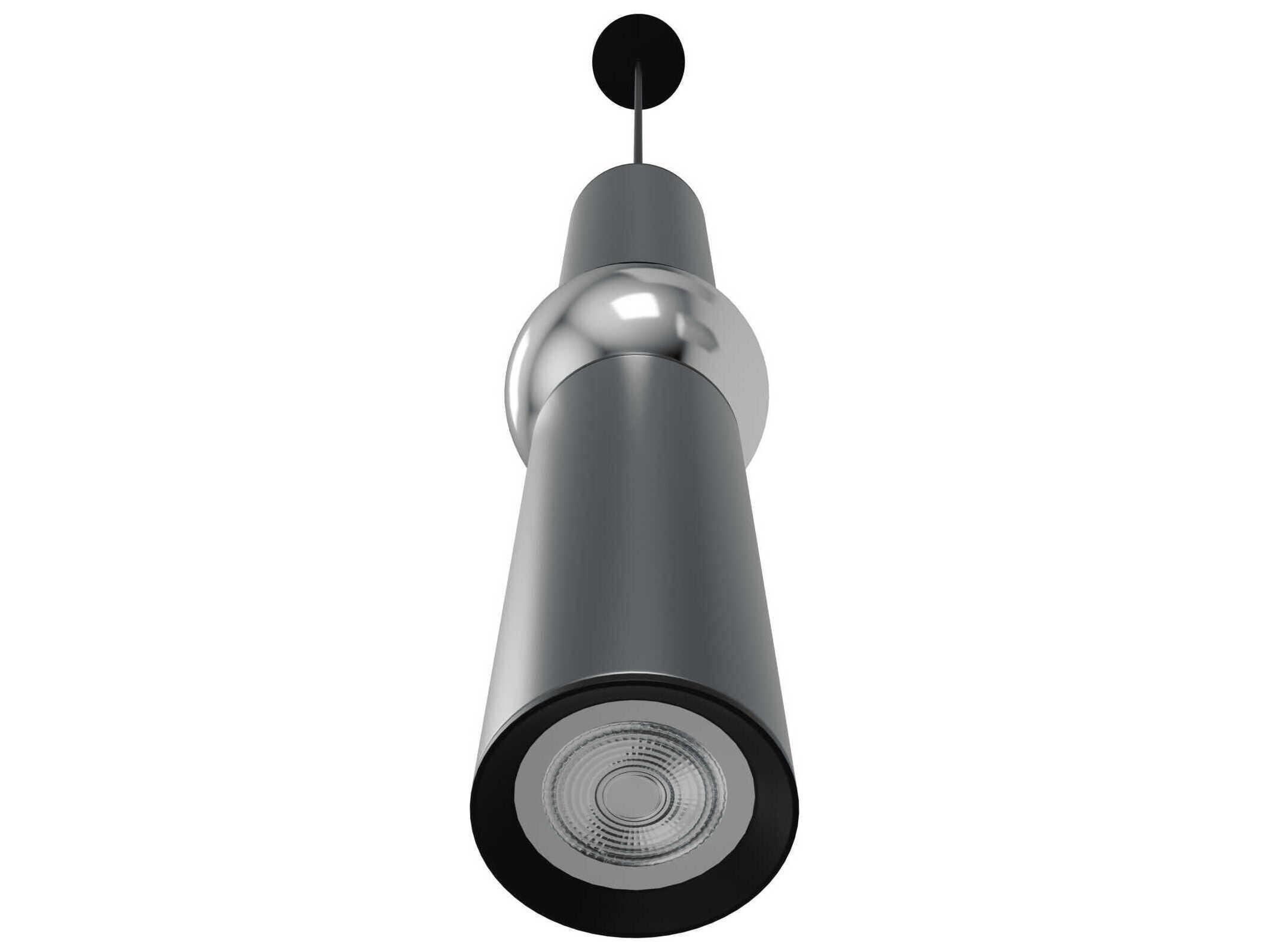 Avenue Lighting Cicada 1-Light Grey Chrome Cylinder Mini Pendant