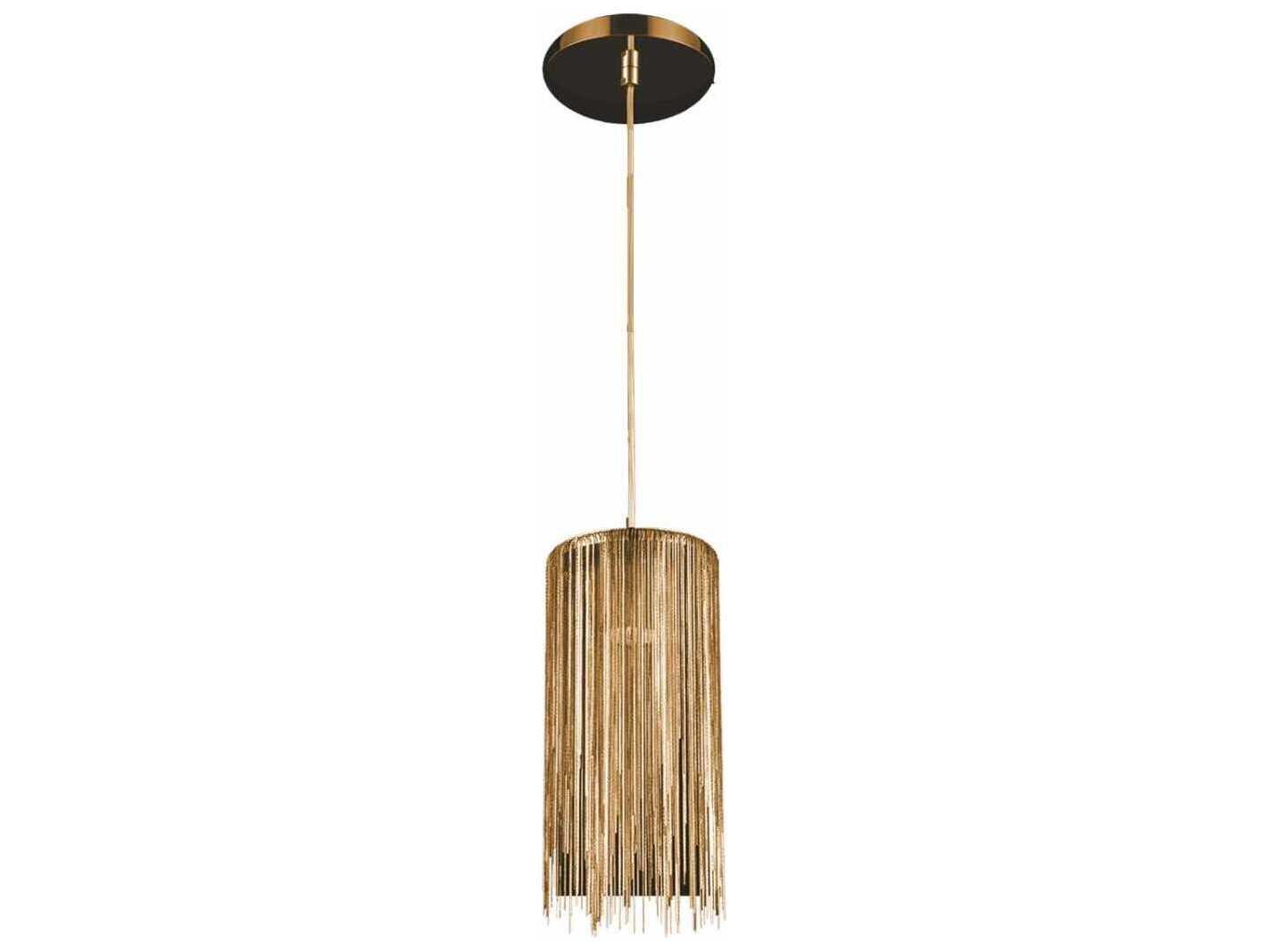 Avenue Lighting Fountain Ave 1-Light Gold Cylinder Mini Pendant