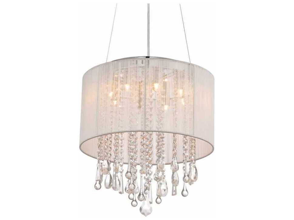 Avenue Lighting Beverly Dr 8-Light White Silk String Drum Pendant