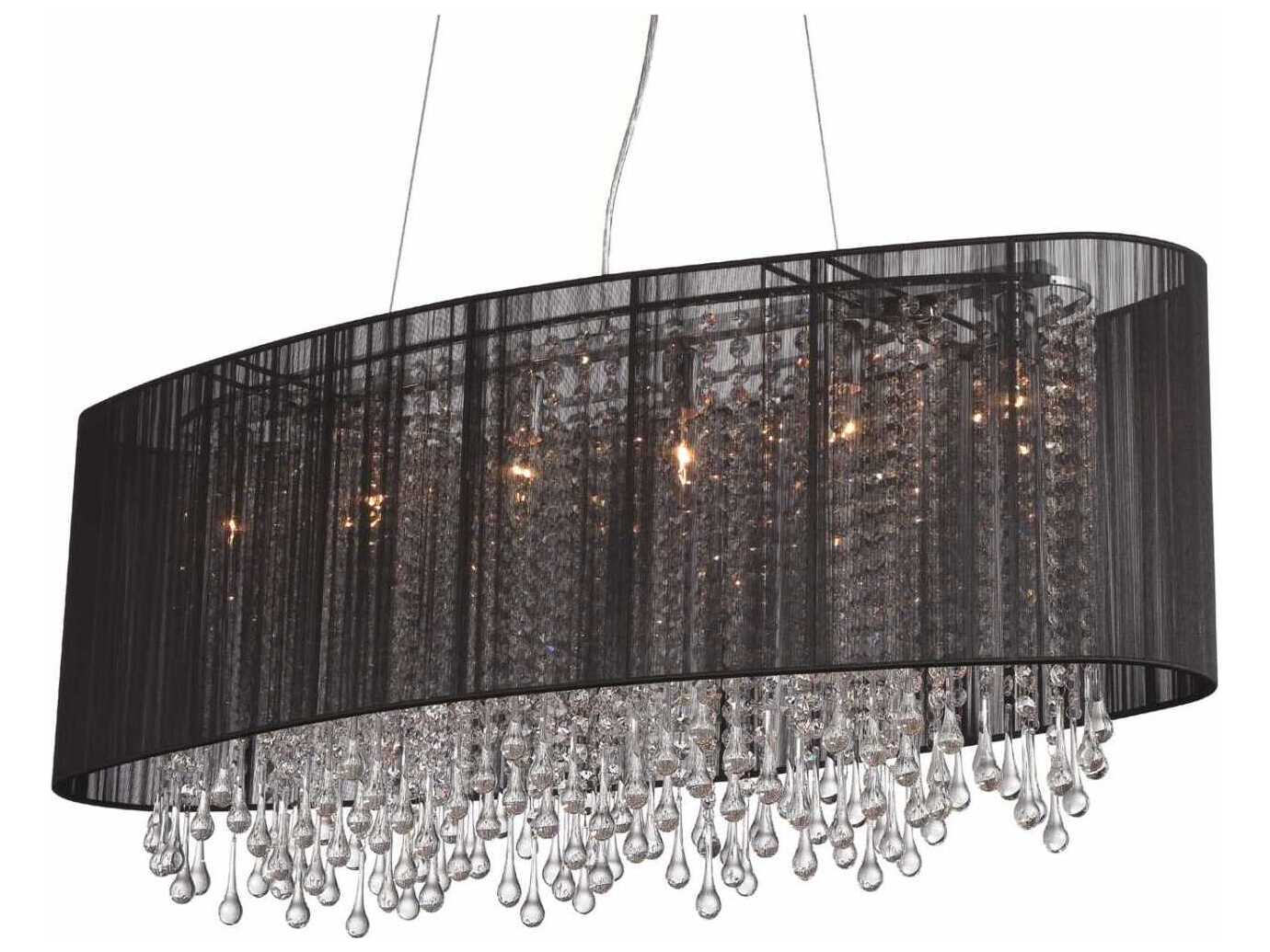 Avenue Lighting Beverly Dr 6-Light Black Silk String Island Pendant