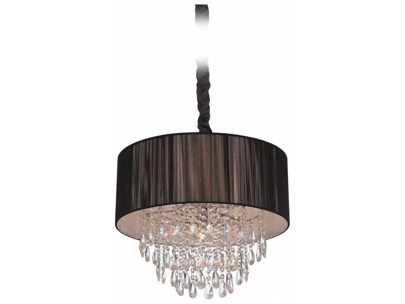 Avenue Lighting Vineland Ave 5-Light Black Silk String Drum Pendant