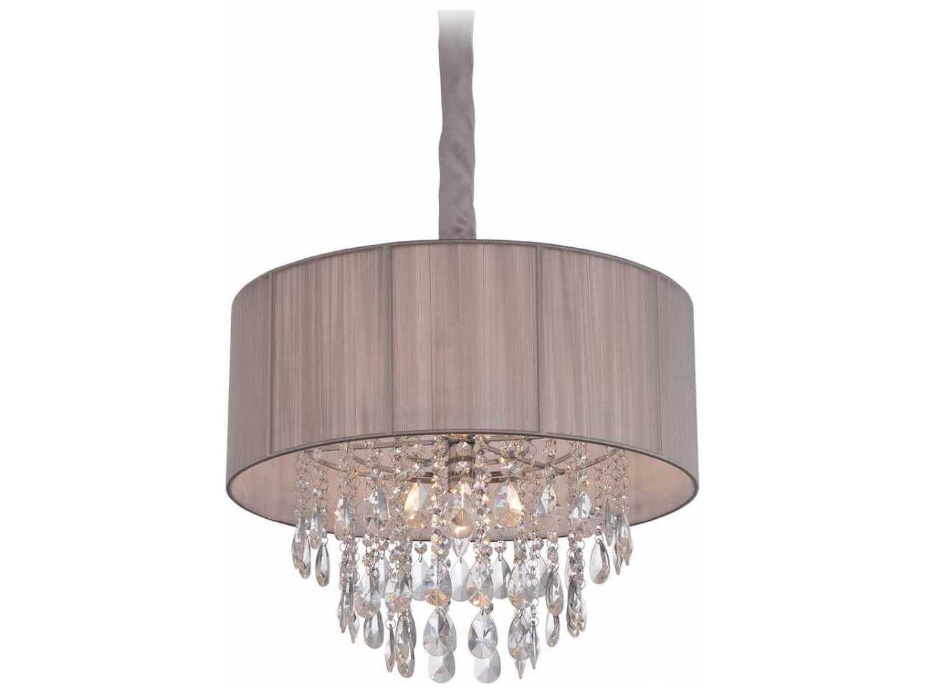 Avenue Lighting Vineland Ave 5-Light Taupe Silk String Brown Drum Pendant
