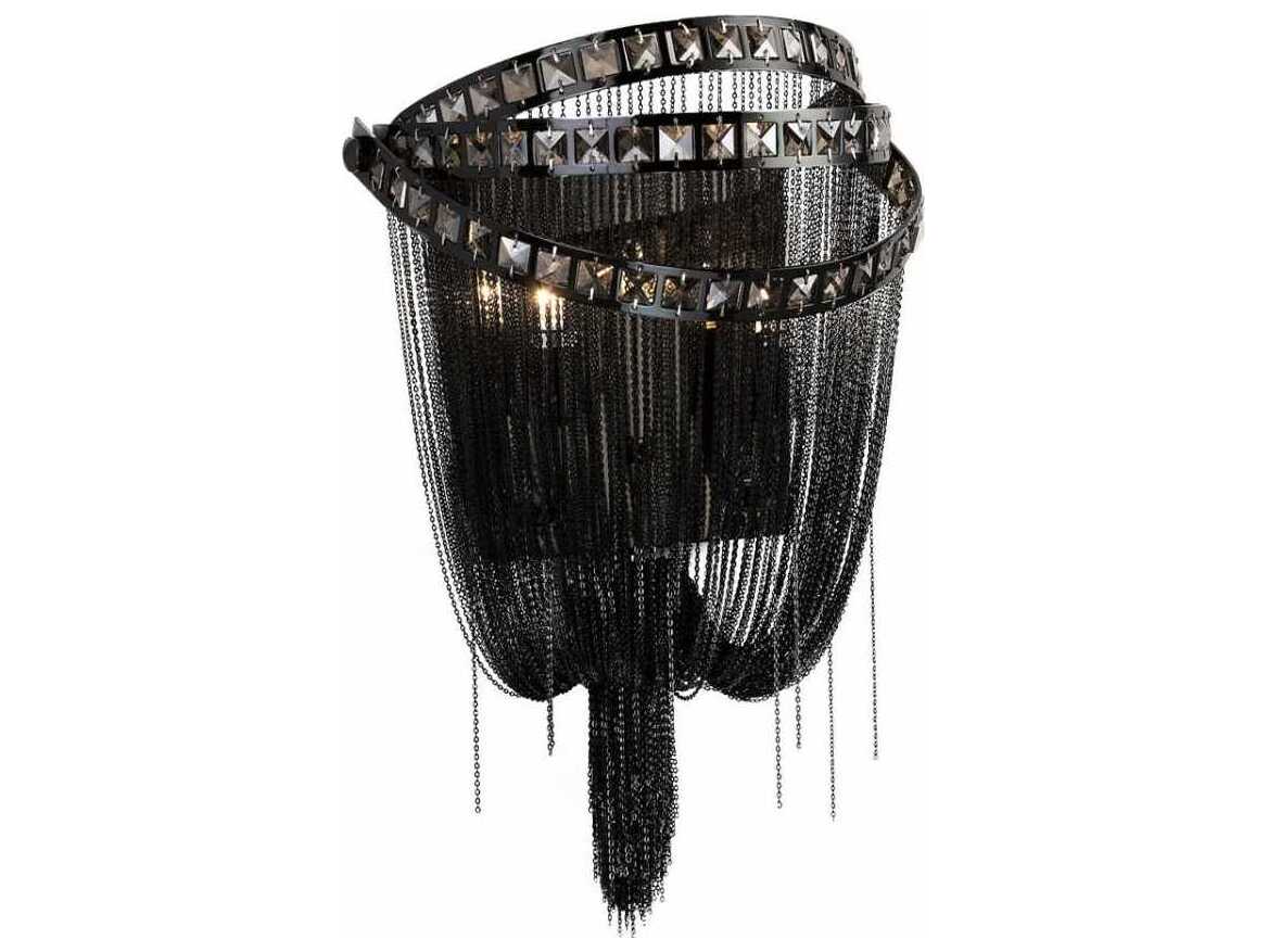 Avenue Lighting Wilshire Blvd 2-Light Black Chrome Wall Sconce