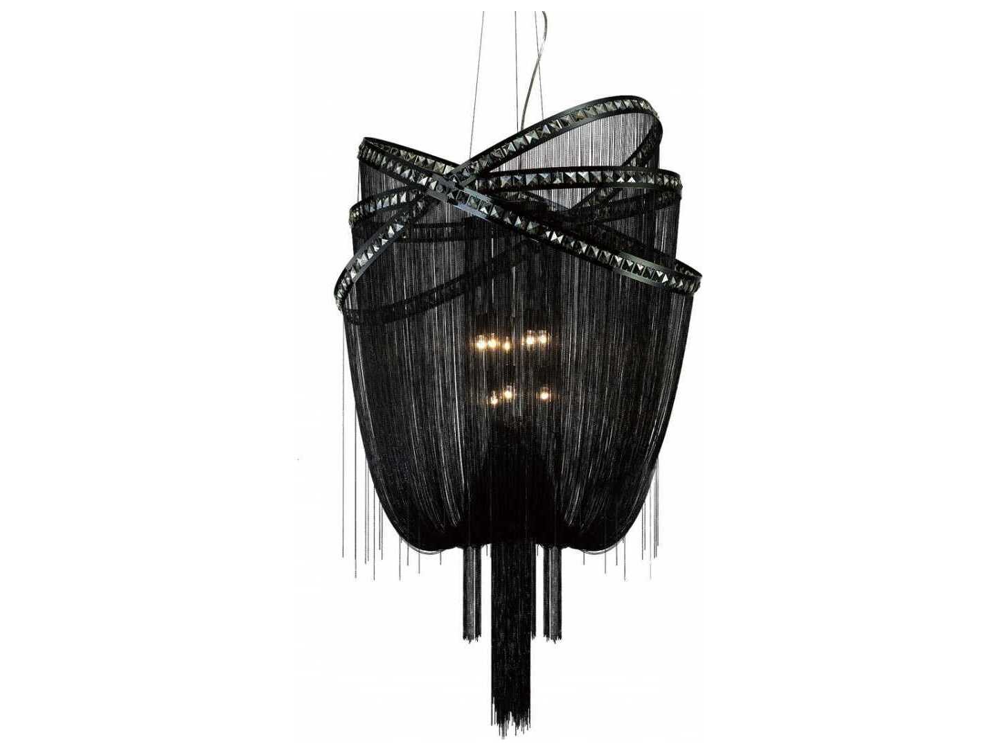 Avenue Lighting Wilshire Blvd 9-Light Black Chrome Chandelier
