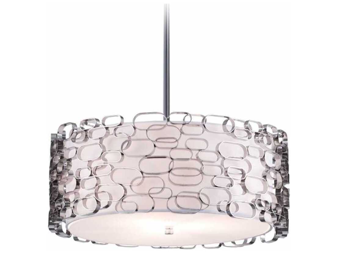 Avenue Lighting Ventura Blvd 4-Light Polished Nickel Drum Pendant