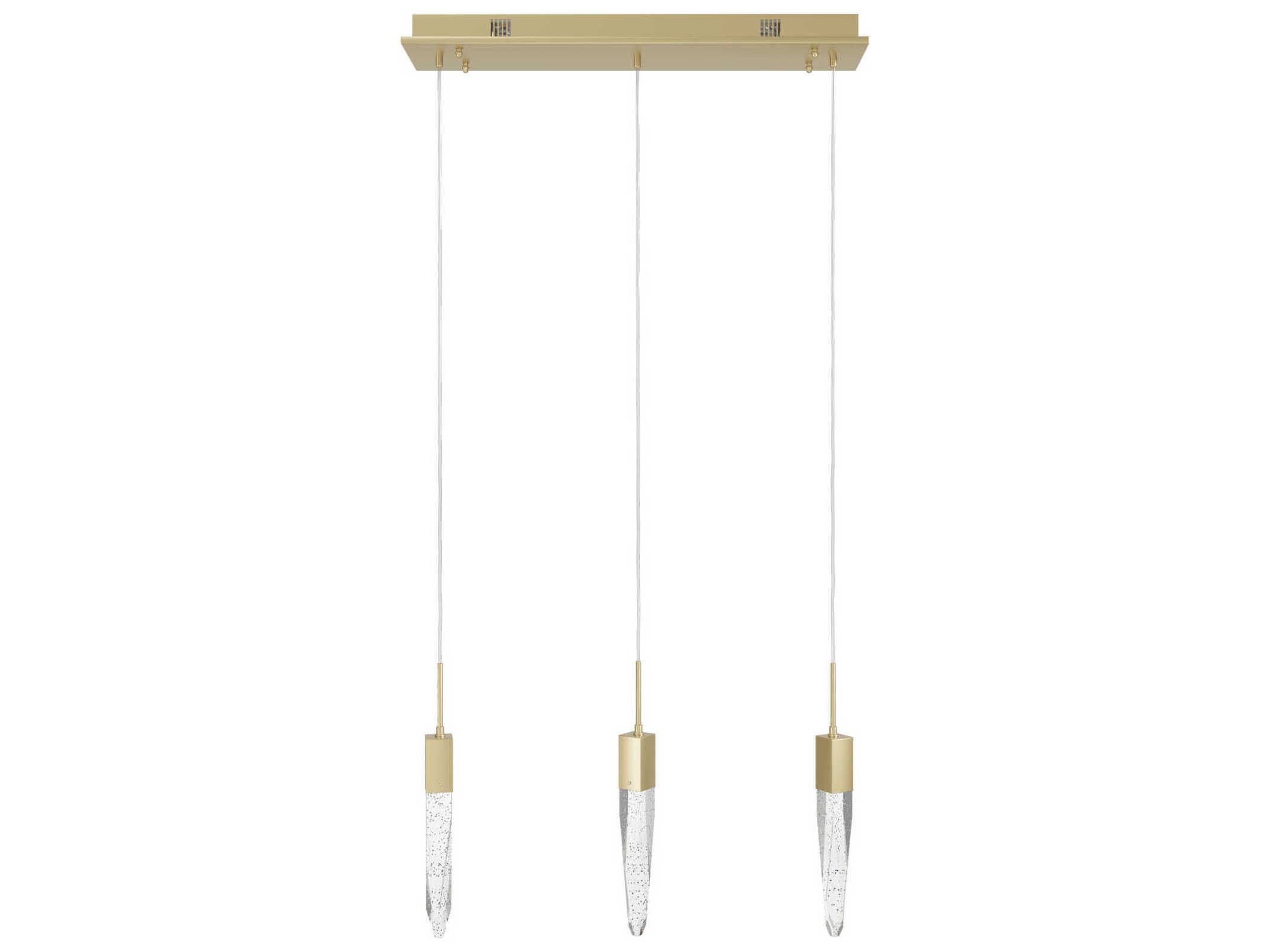 Avenue Lighting Aspen 3-Light Brushed Brass Linear Pendant