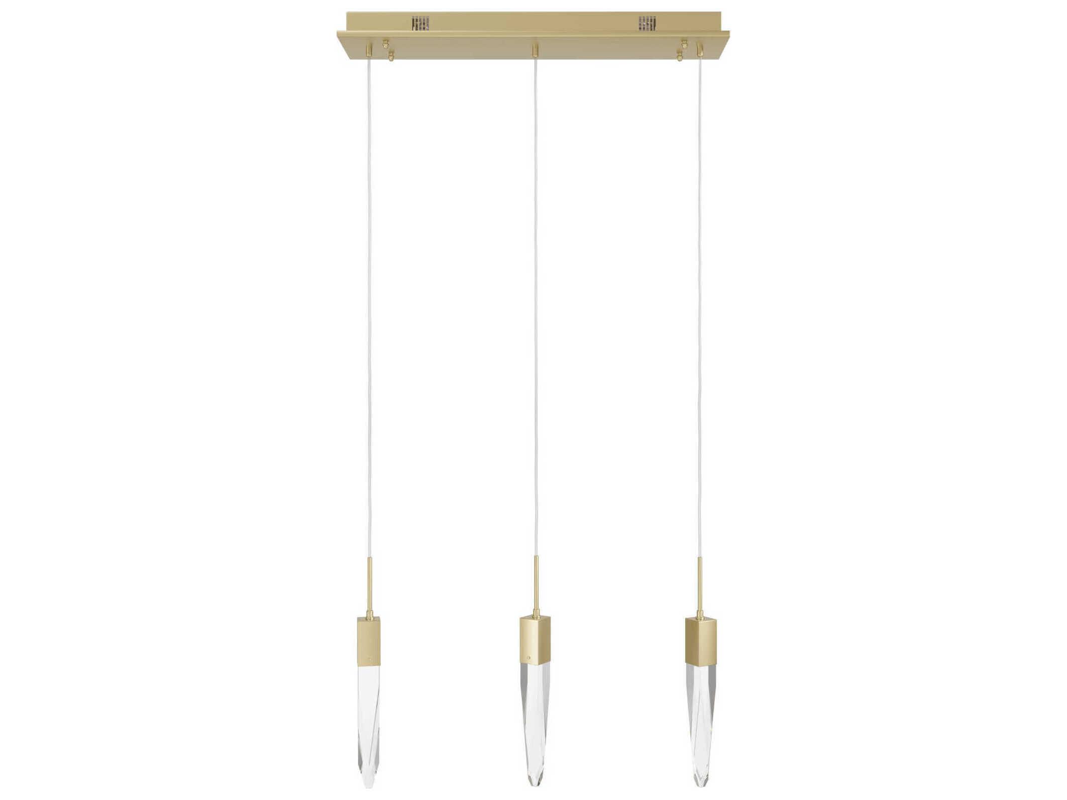 Avenue Lighting Aspen 3-Light Brushed Brass Linear Pendant