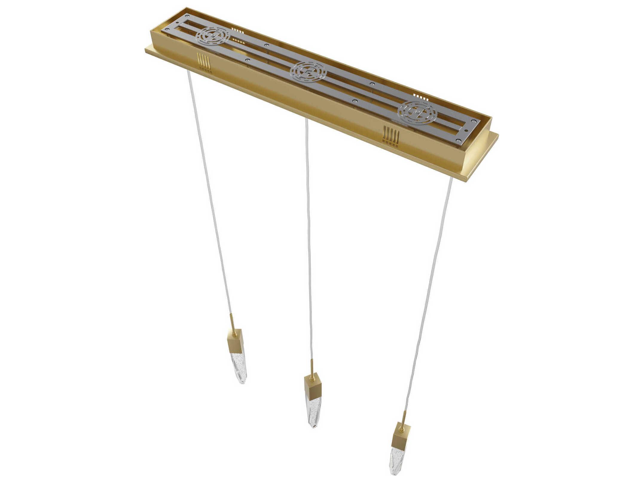 Avenue Lighting Aspen 3-Light Brushed Brass Linear Pendant