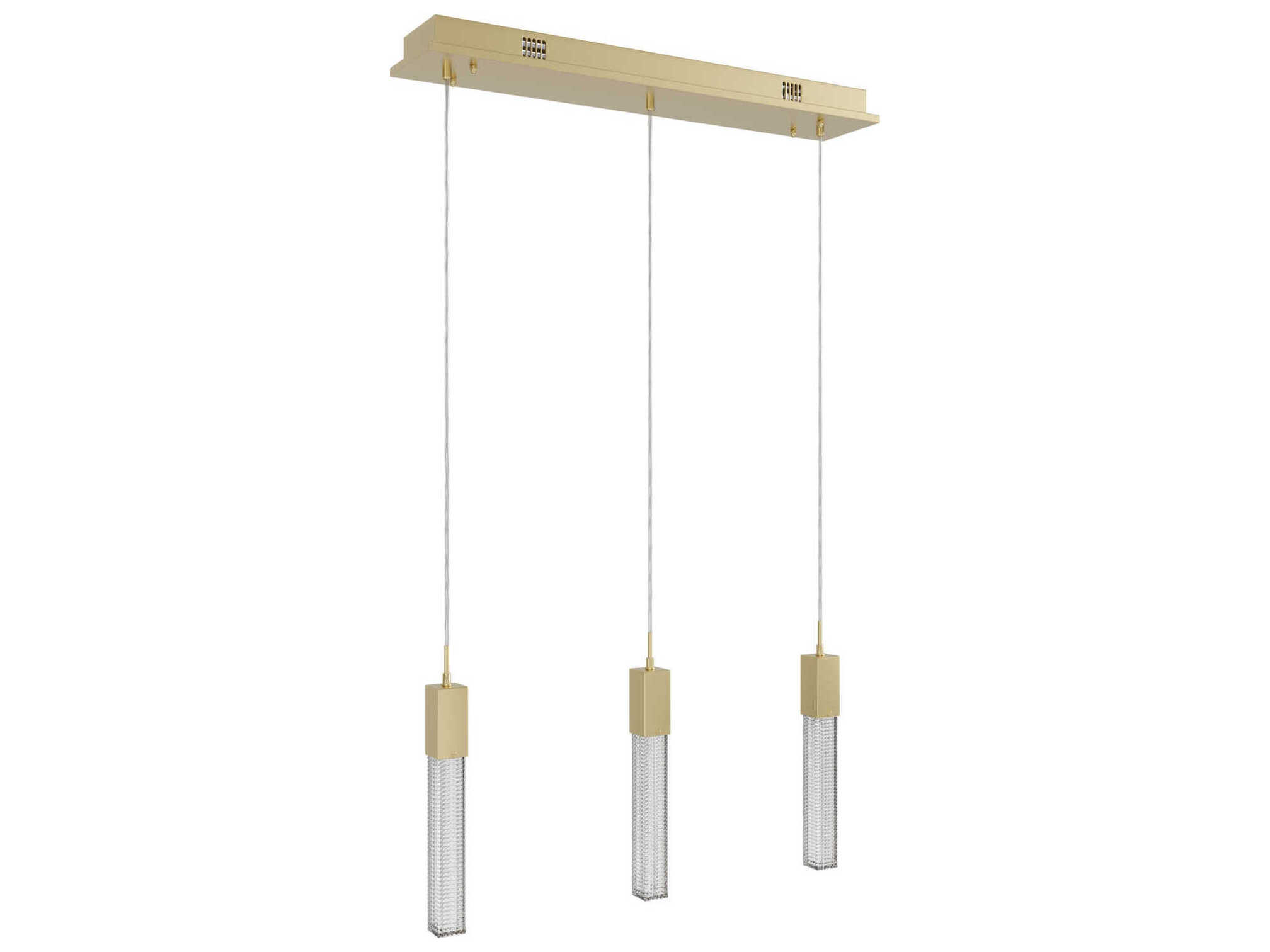 Avenue Lighting Boa 3-Light Brushed Brass Linear Island Pendant