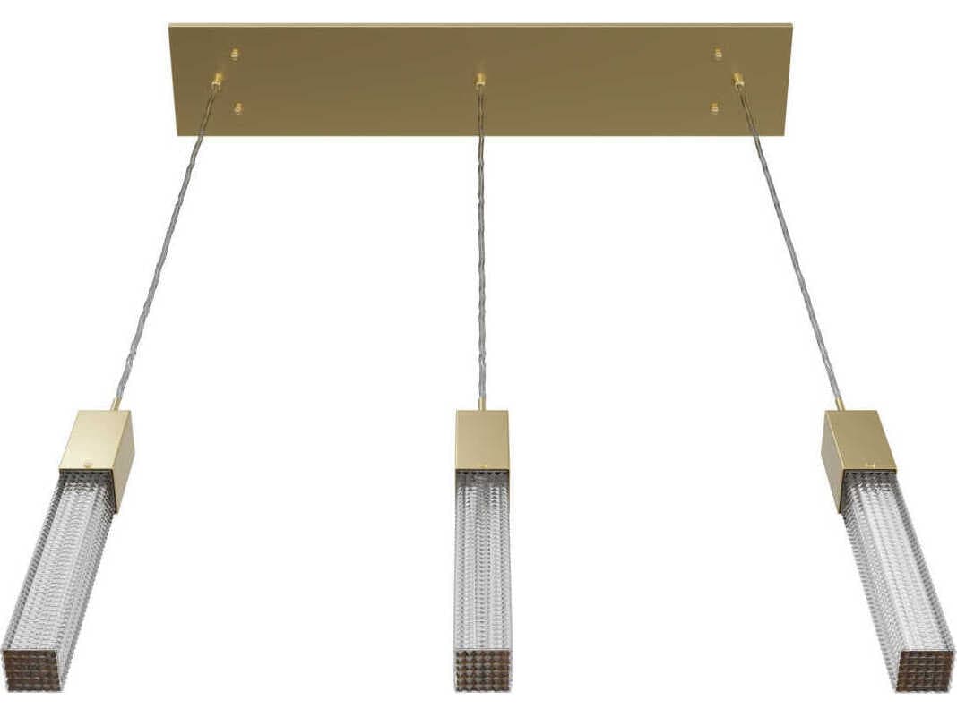 Avenue Lighting Boa 3-Light Brushed Brass Linear Island Pendant