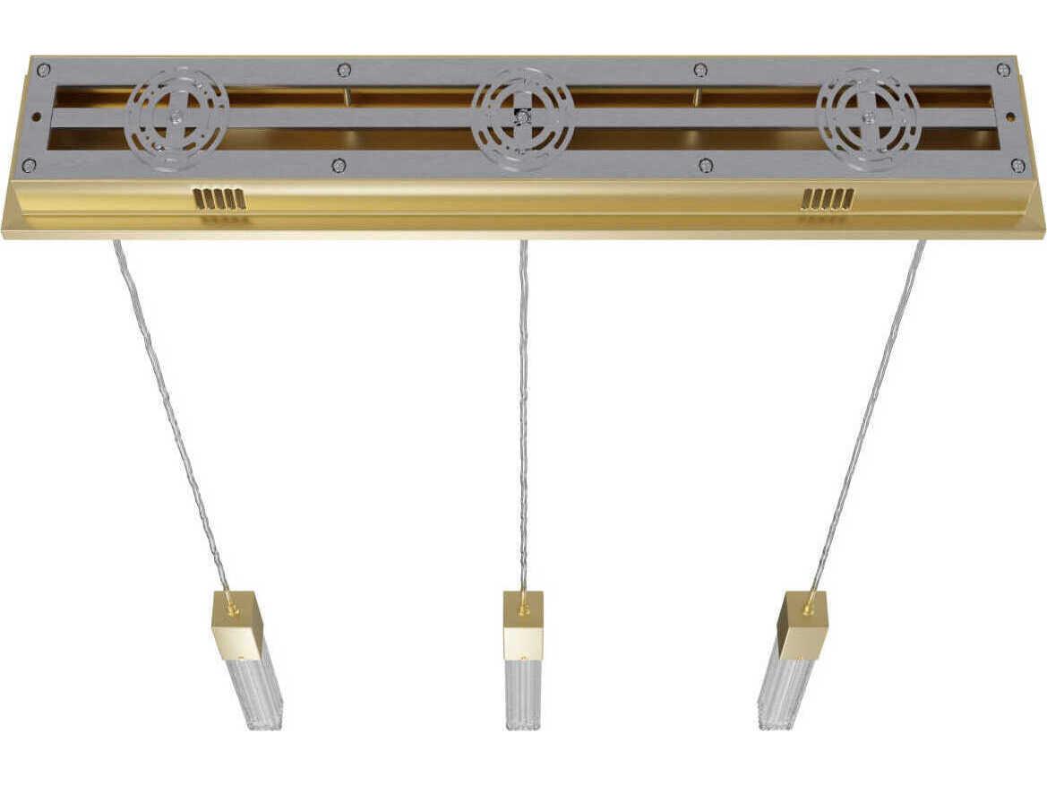 Avenue Lighting Boa 3-Light Brushed Brass Linear Island Pendant