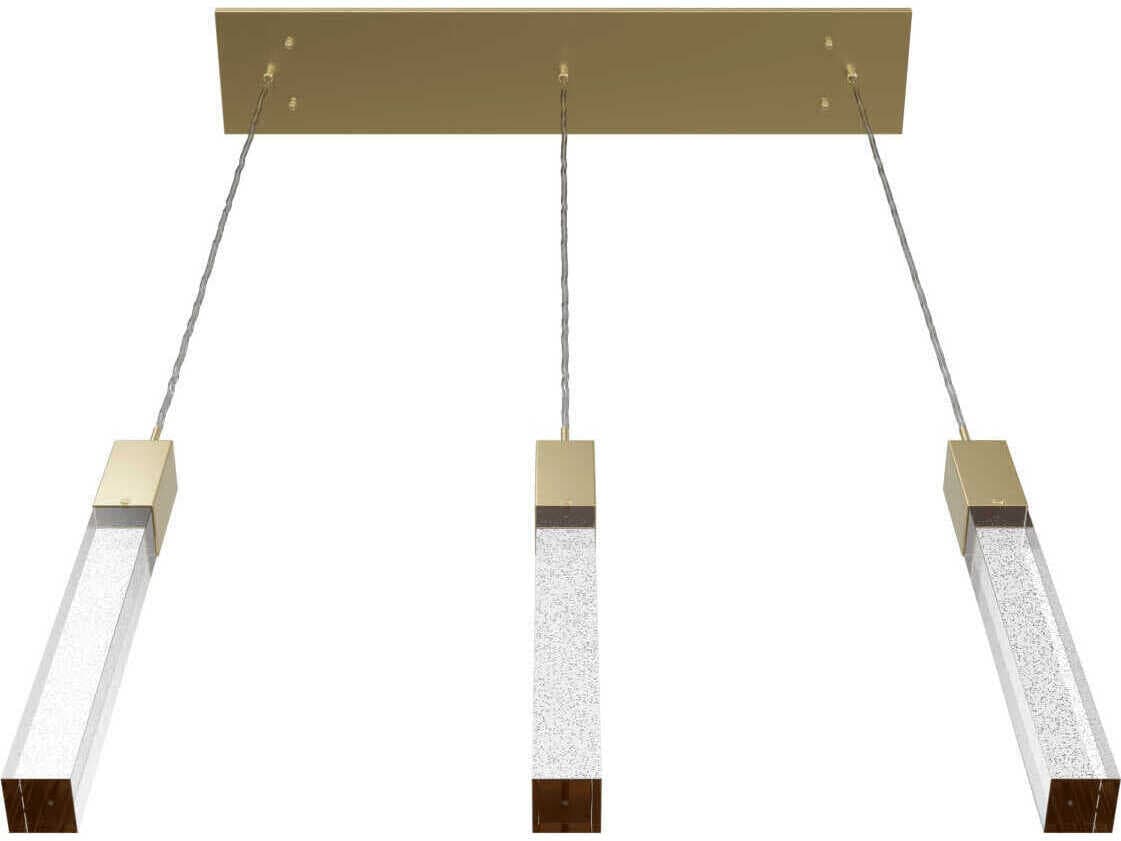 Avenue Lighting The Original Glacier 3-Light Brushed Brass Linear Pendant
