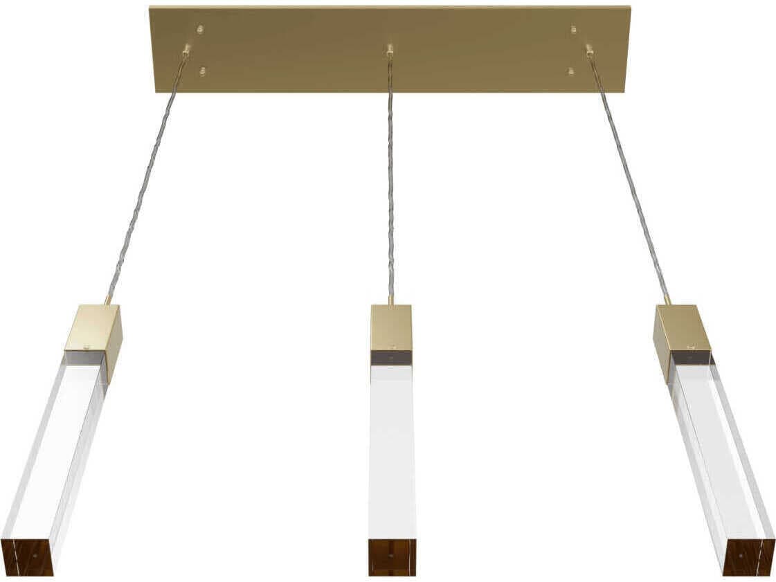 Avenue Lighting The Original Glacier 3-Light Brushed Brass Linear Pendant