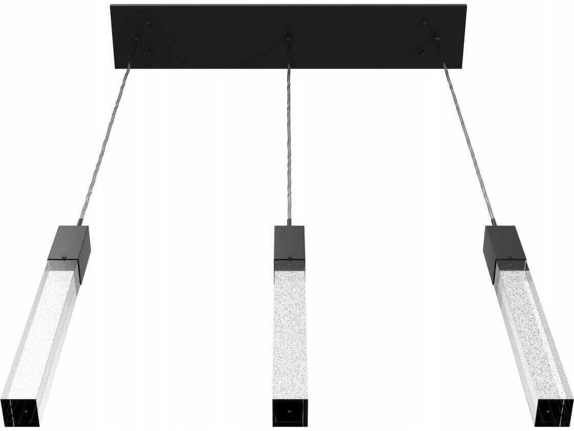 Avenue Lighting The Original Glacier 3-Light Black Linear Pendant