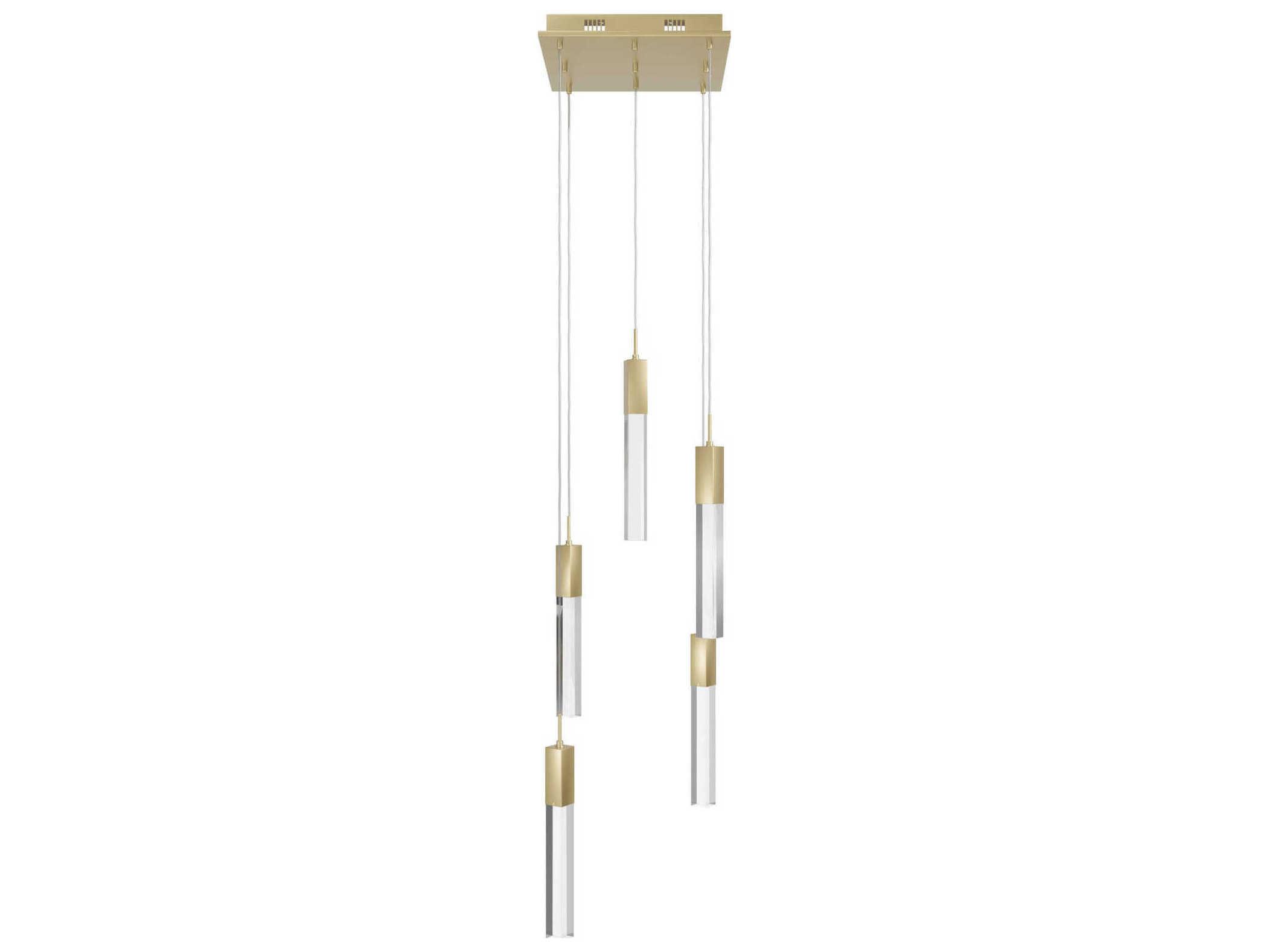 Avenue Lighting The Original Glacier 5-Light Brushed Brass Linear Pendant