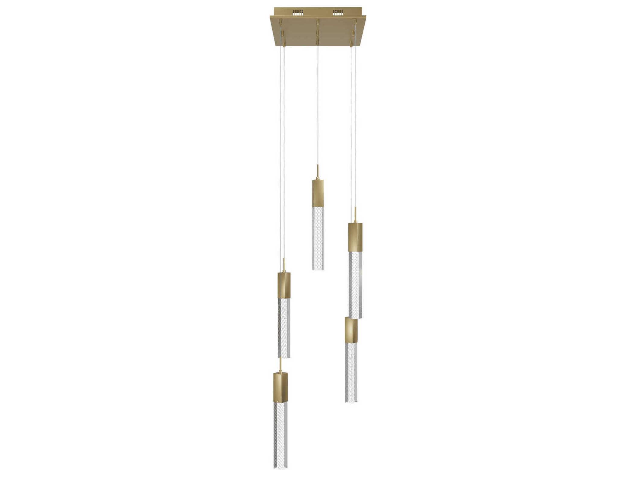 Avenue Lighting The Original Glacier 5-Light Brushed Brass Linear Pendant